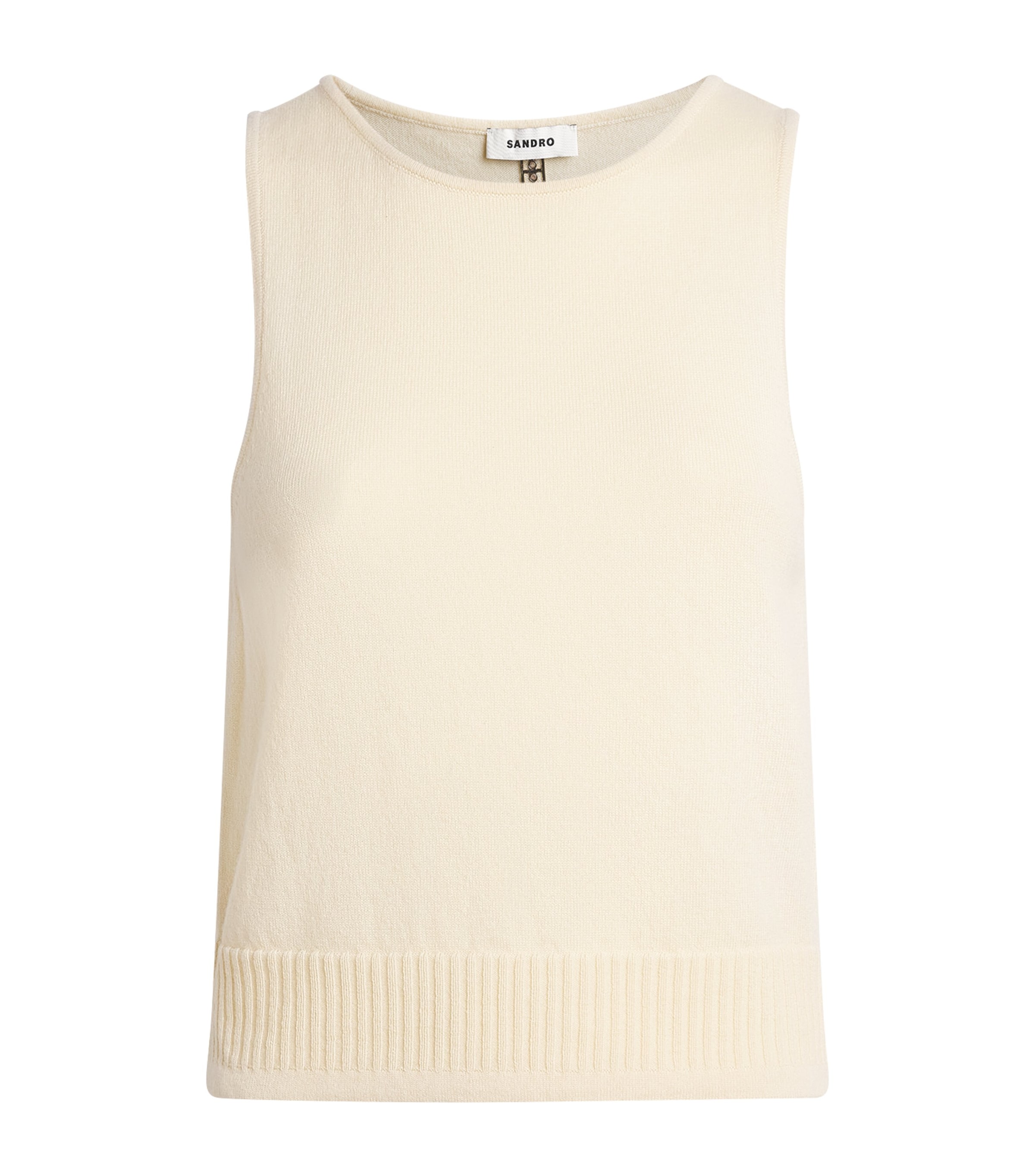 Sandro Paris Womens Wool-Cashmere Sweater Vest Vanilla Image 1