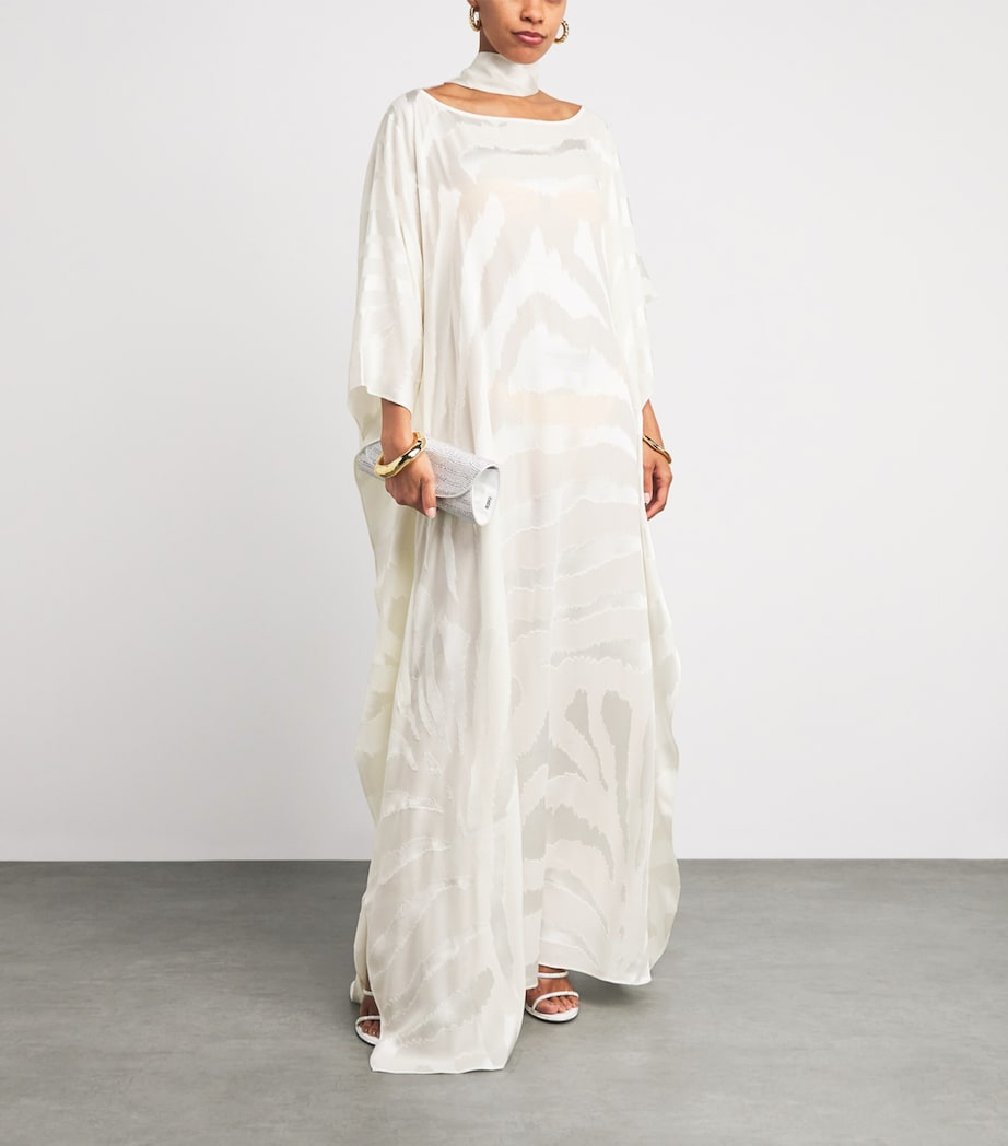 Taller Marmo Womens Asymmetric Streep Kaftan Ivory Image 2