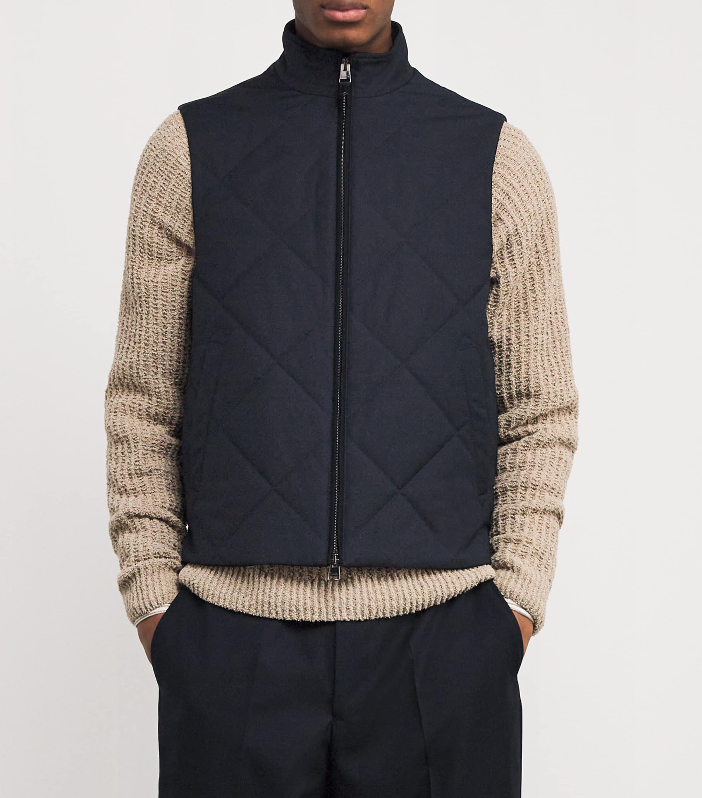 Canali Mens Quilted Gilet Image 3