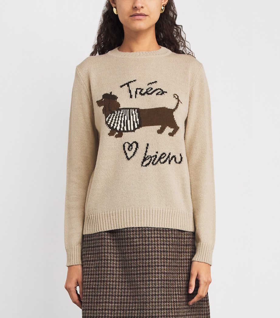 Jacquard Dog Sweater SAND Image 3