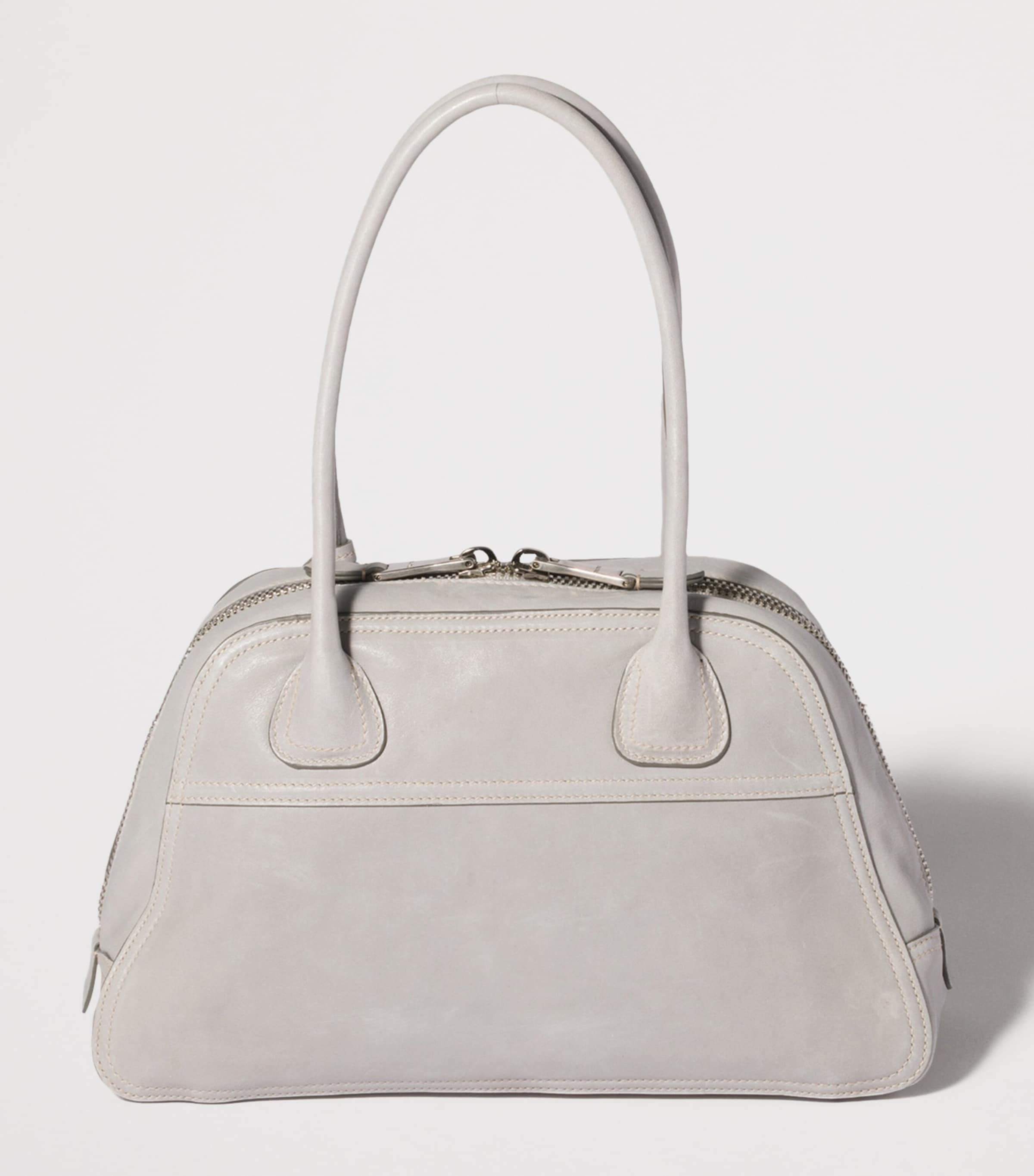 Miu Miu Large Nappa Leather Vivant Top-Handle Bag Grey Image 3