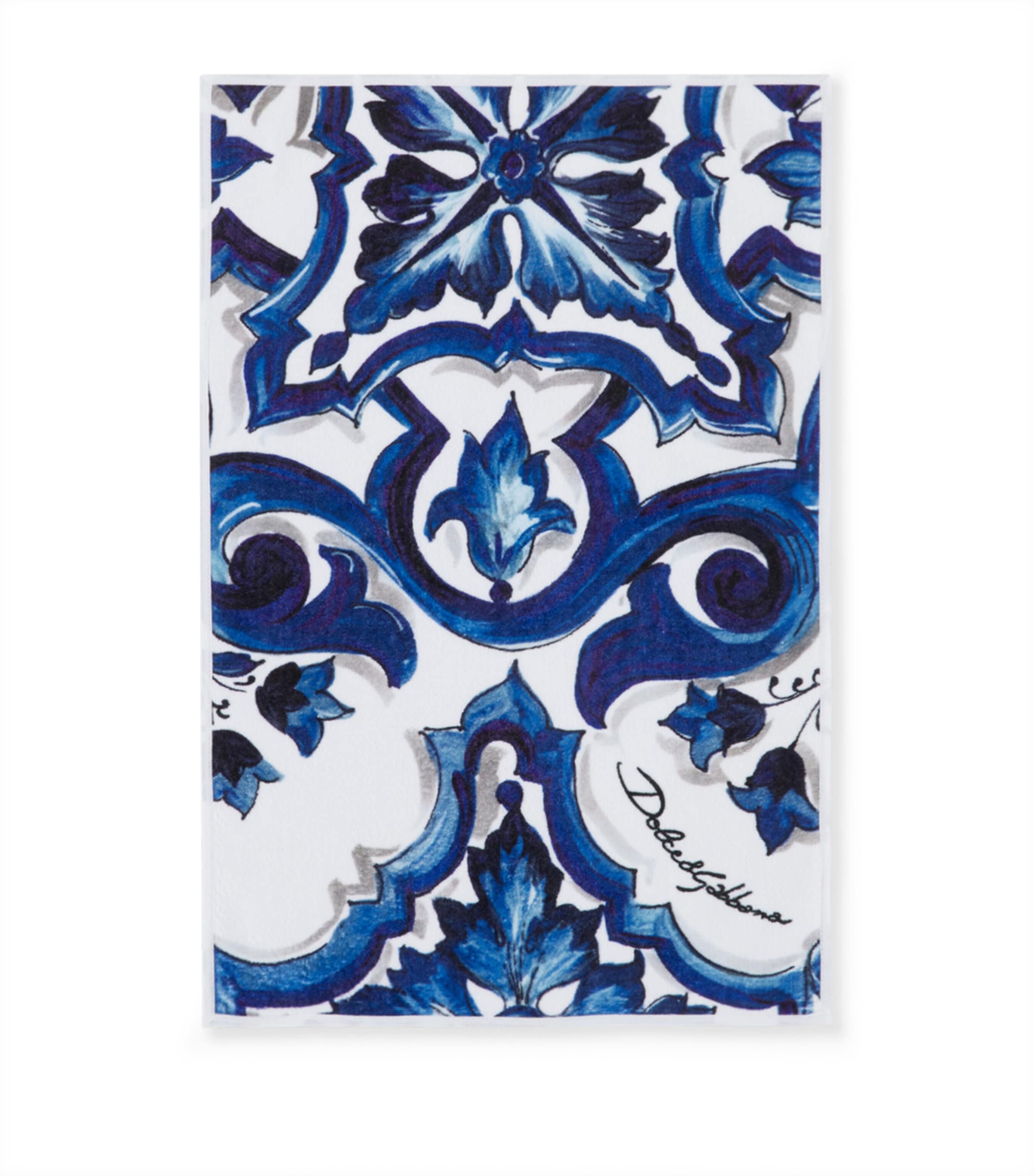 Blu Mediterraneo Guest Towel (40cm x 60cm) UB010MAIOLICABLU/BCO Image 2