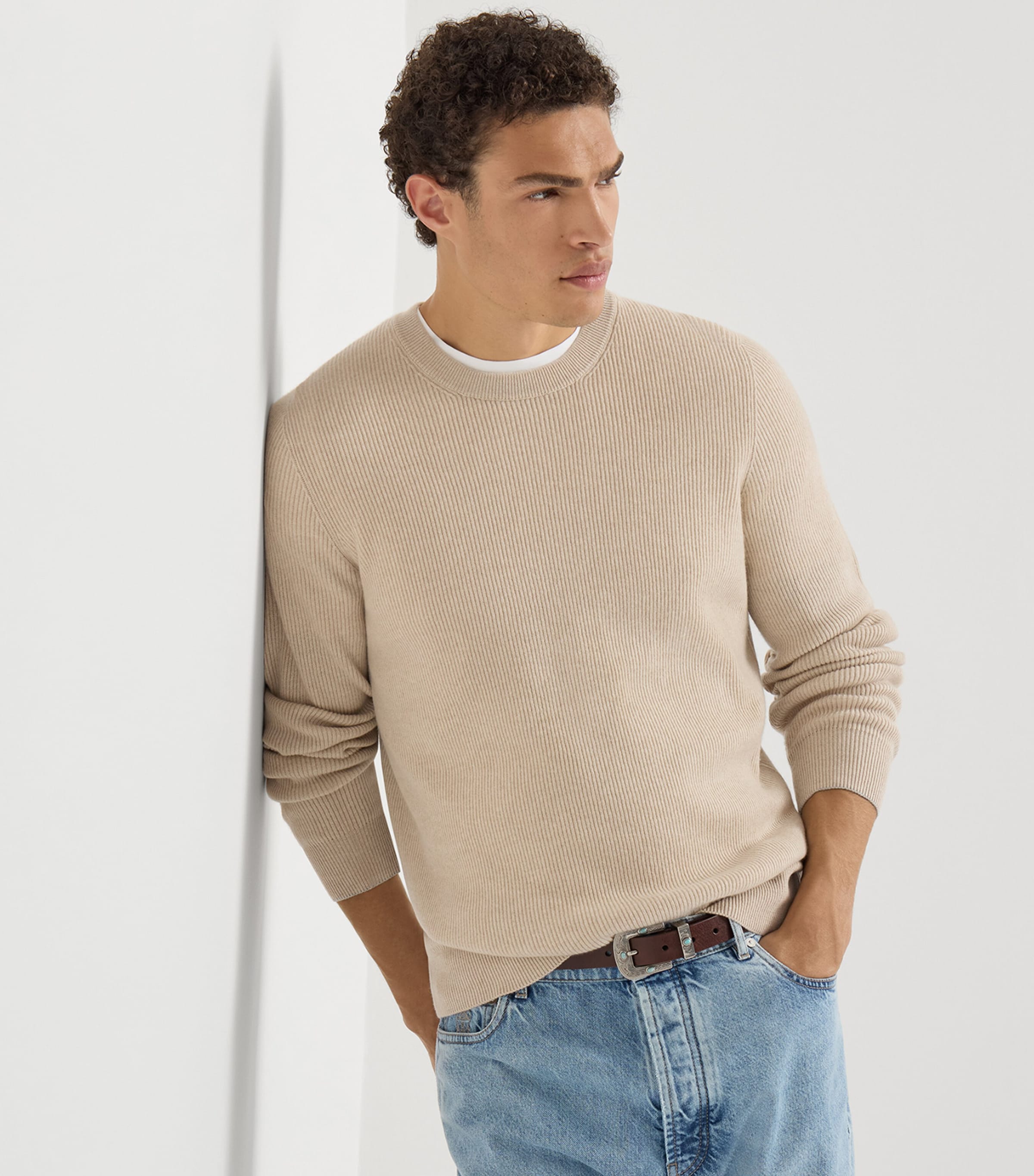Brunello Cucinelli Mens Cashmere English Rib Sweater Image 4