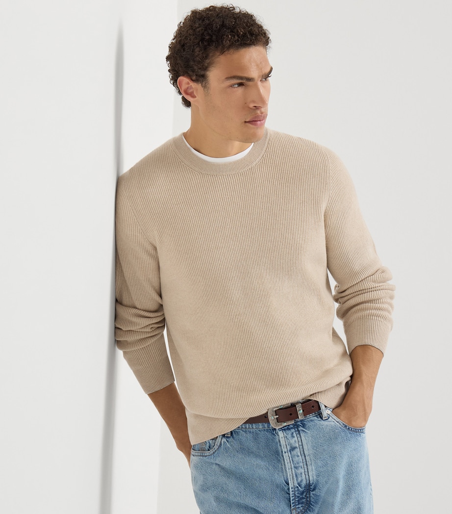 Brunello Cucinelli Mens Cashmere English Rib Sweater Image 4