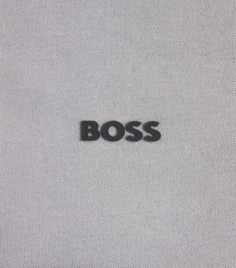 BOSS Mens Stretch-Cotton Logo Polo Shirt Open Image 6