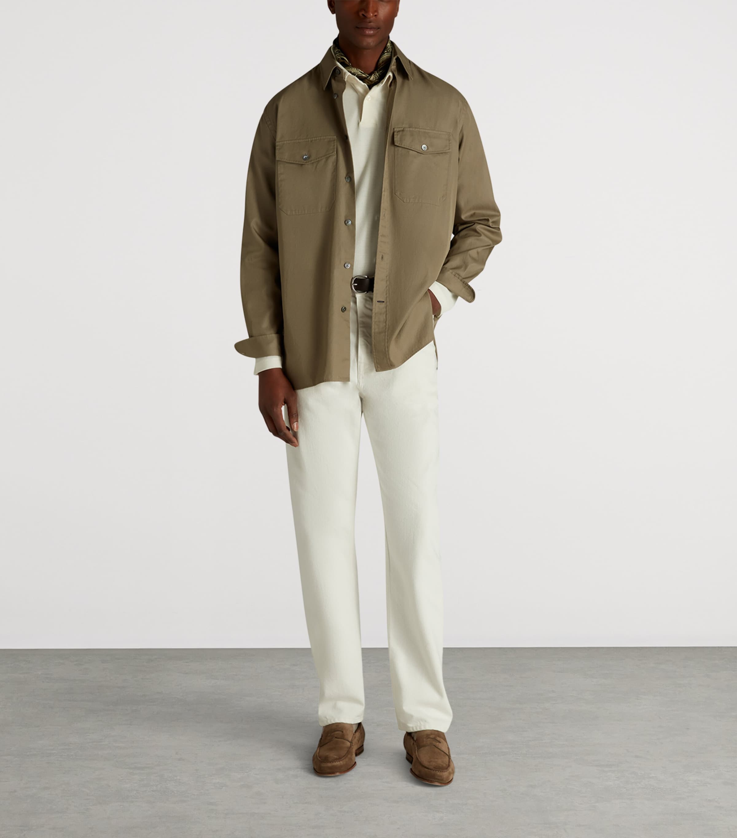 Cotton Gabardine Overshirt 102KHAKI Image 2