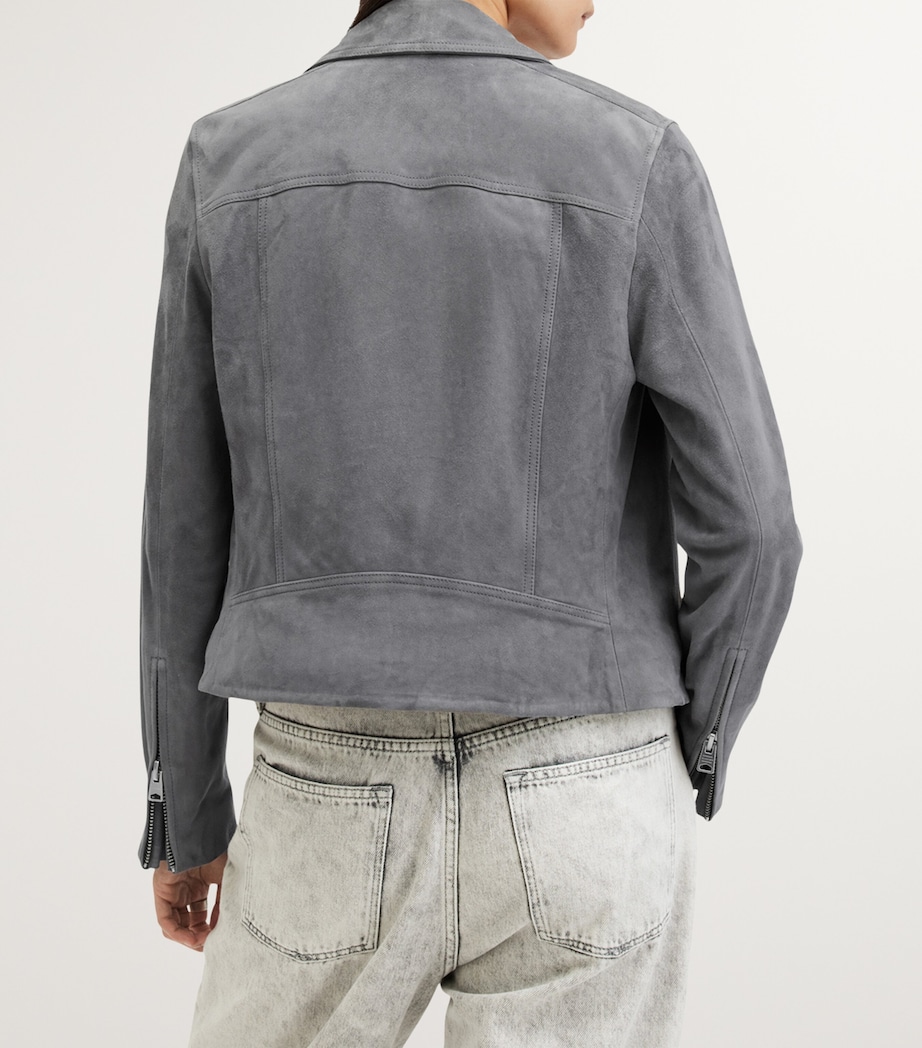Suede Dalby Biker Jacket GHOST GREY Image 6