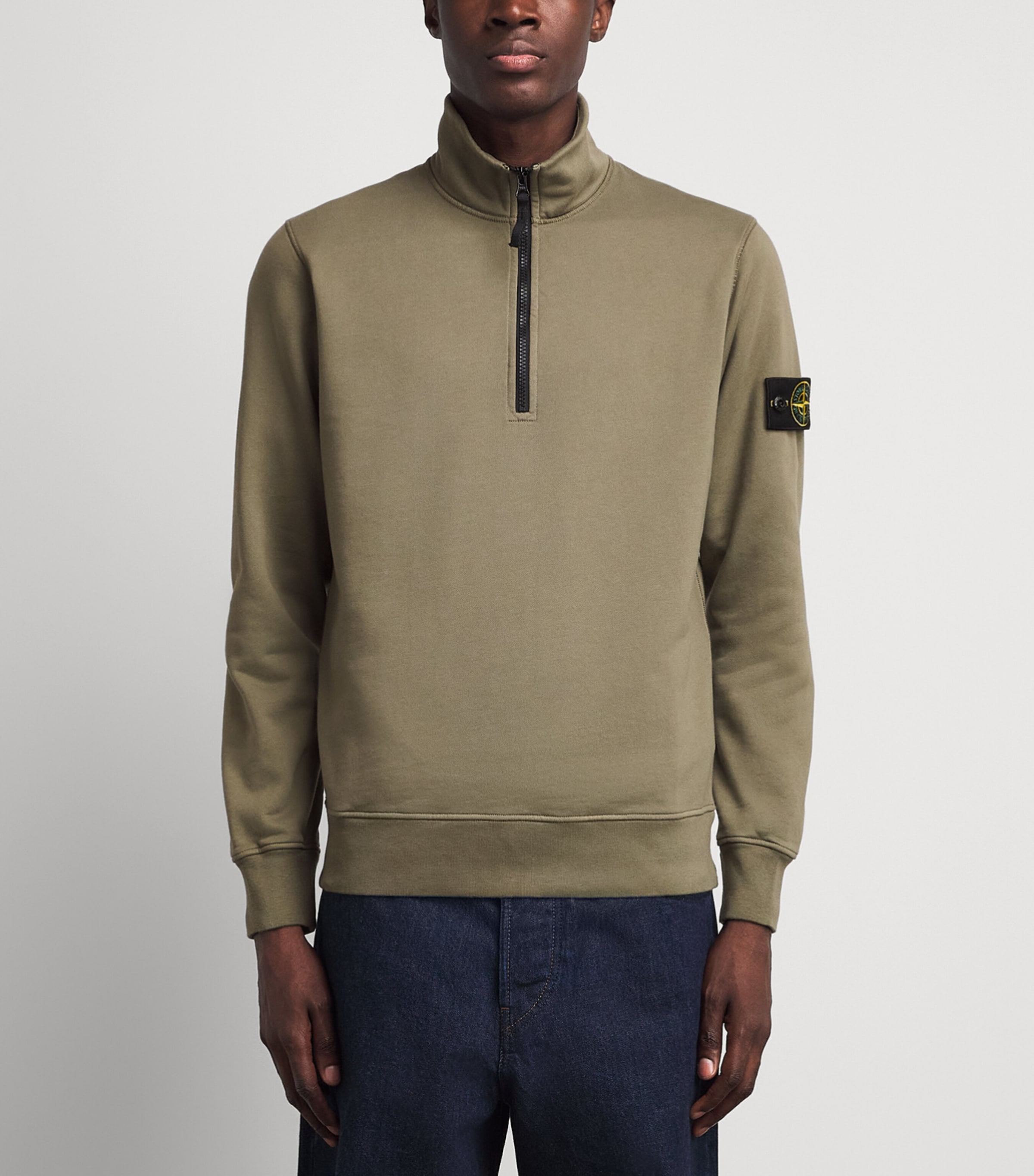 Stone Island Mens Cotton Half-Zip Compass Sweatshirt Image 4