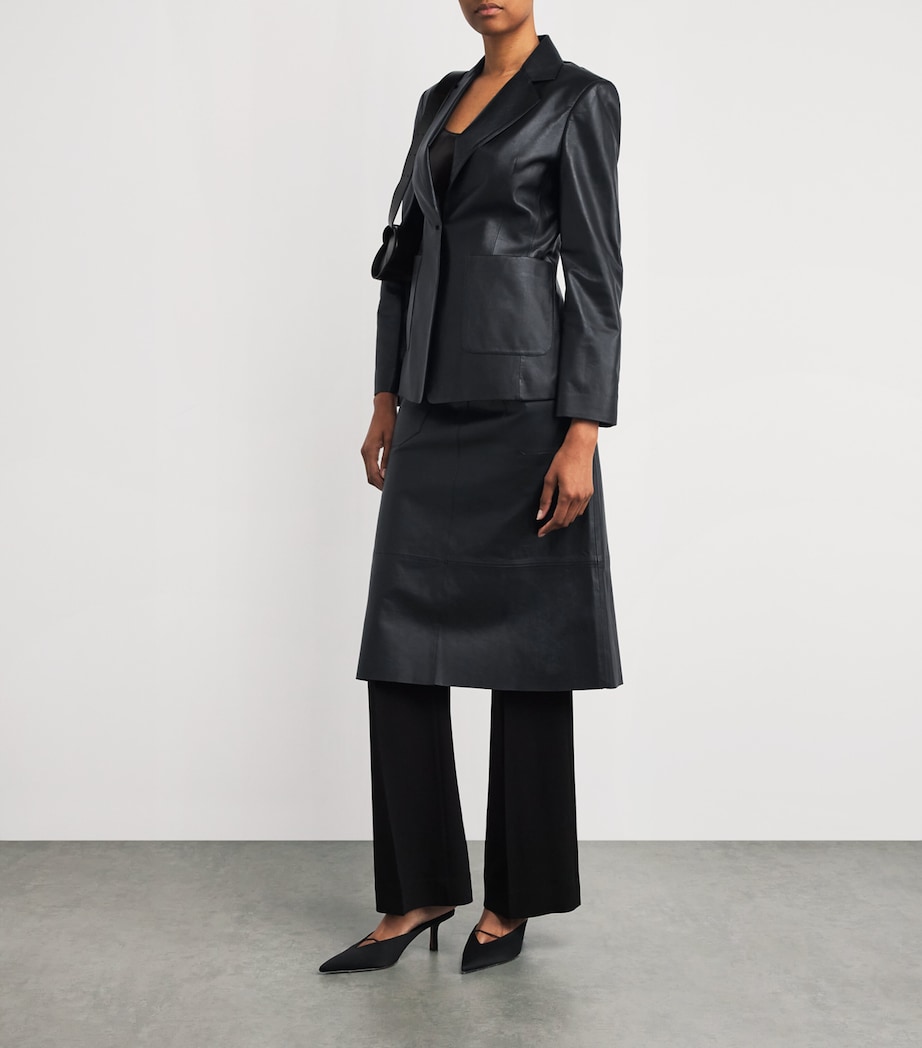 Leather Blomfield Midi Skirt BLACK Image 2