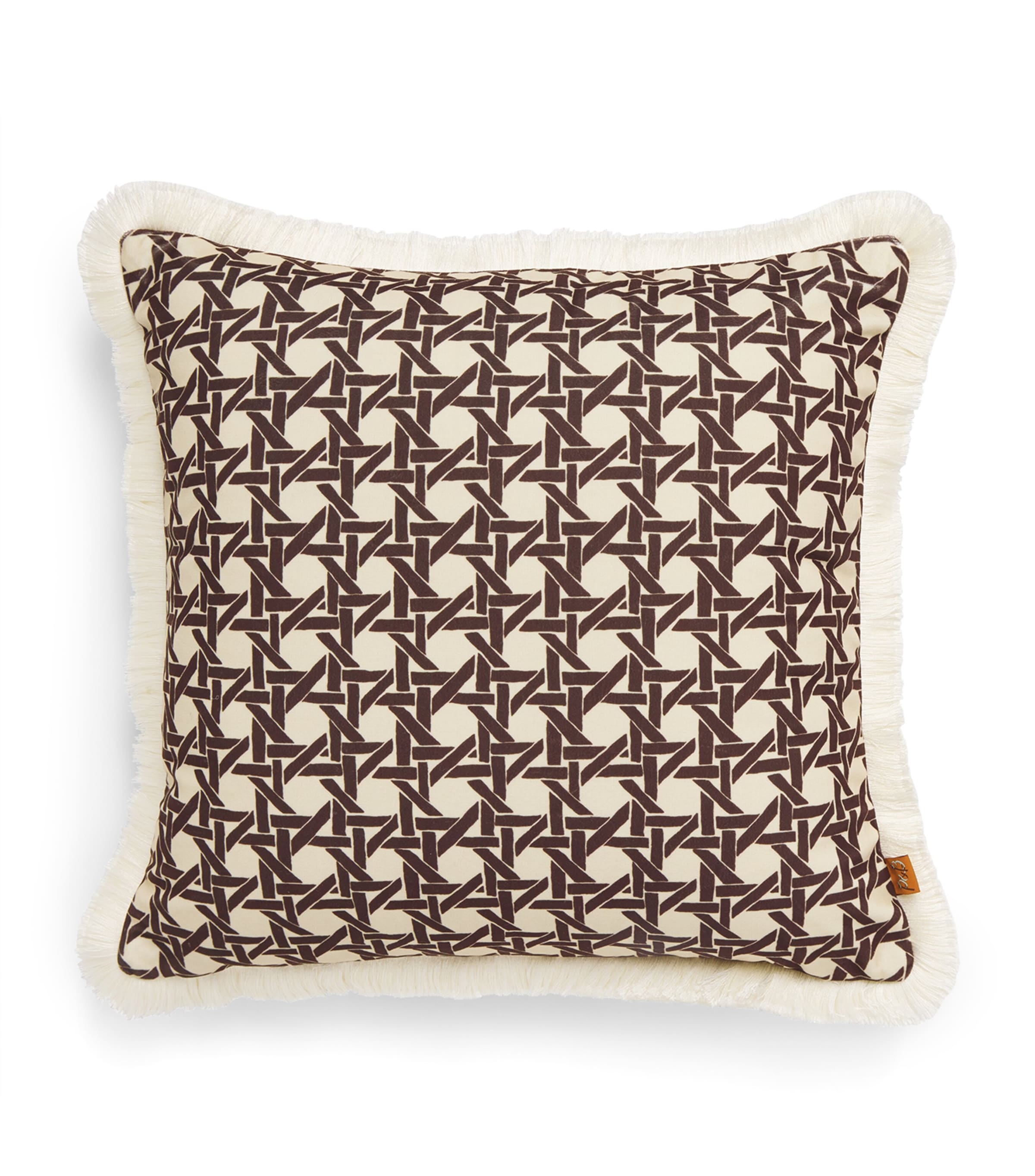 Poodle & Blonde Fringed Rattan Cushion
