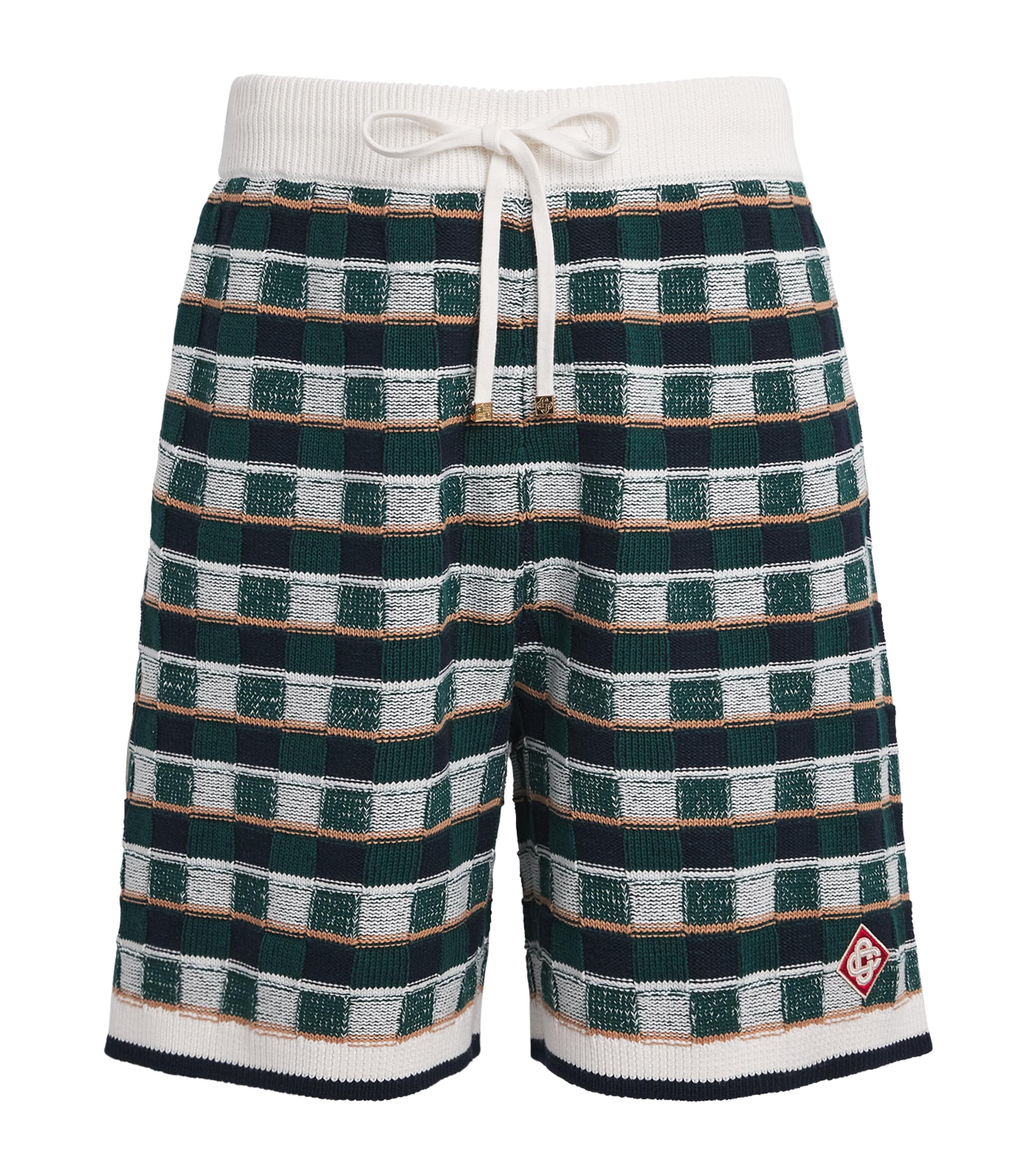 Casablanca Mens Cotton Crochet Mosaic Shorts Image 1