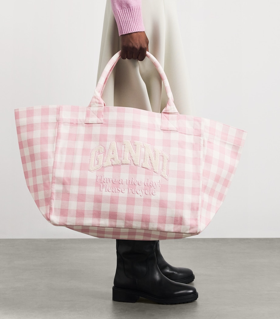 Extra-Large Cotton Shopper Tote Bag 038 BLEACHED MAUVE Image 2