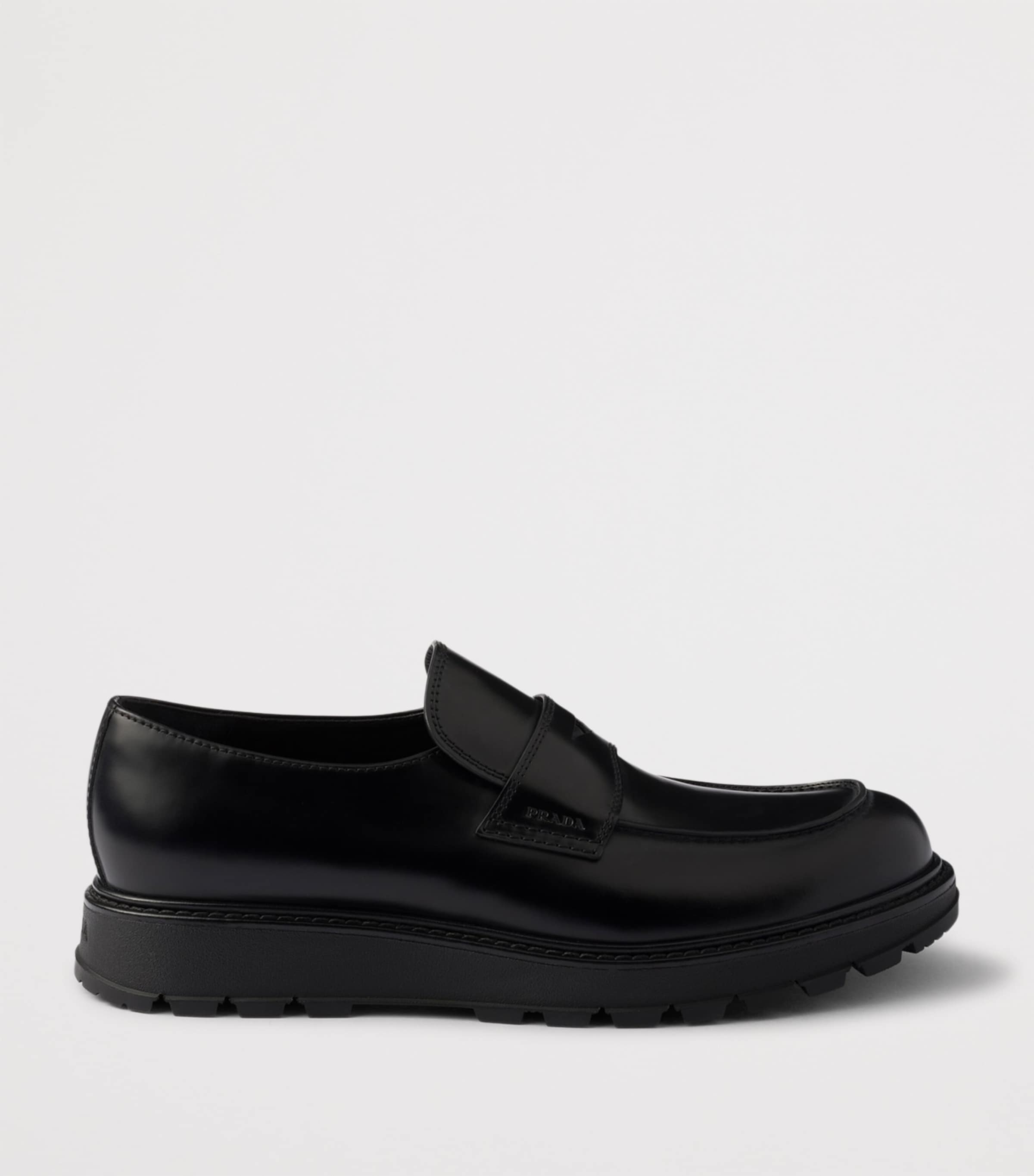 Brushed Leather Flatform Loafers F0002 Image 2