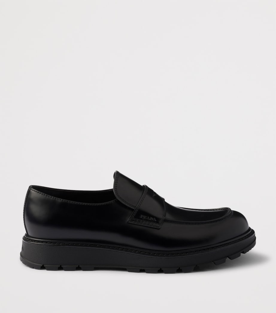 Brushed Leather Flatform Loafers F0002 Image 2