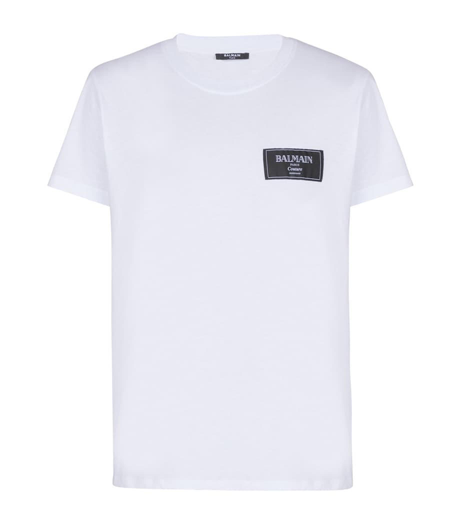 Cotton Logo Print T-Shirt 0FA BLANC Image 1