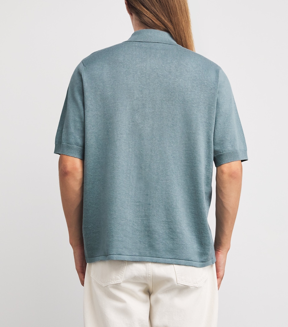 Linen-Cotton Rollo Shirt GREYISH BLUE Image 4