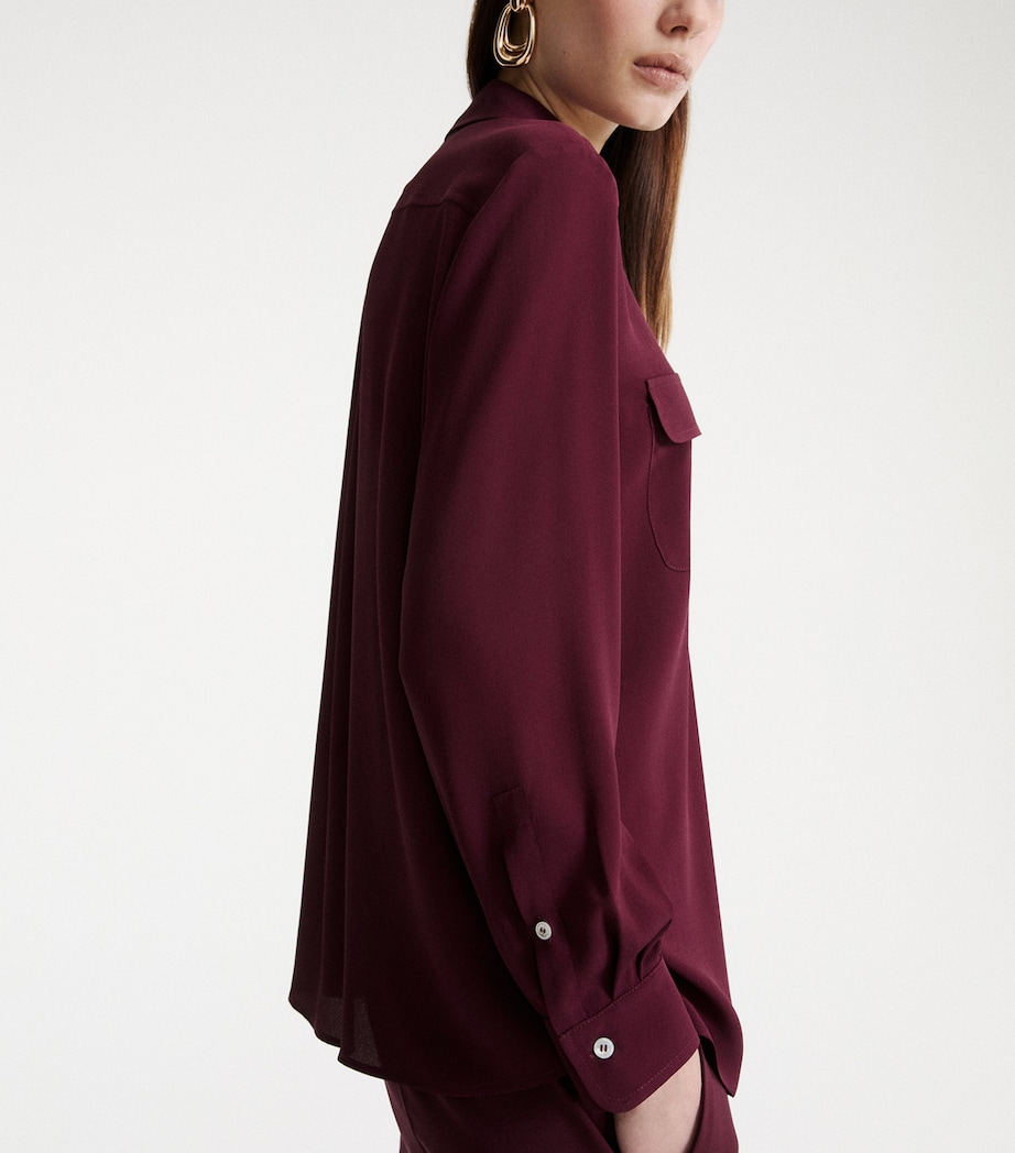 Marella Womens Patch-Pocket Shirt Bordeaux Image 4