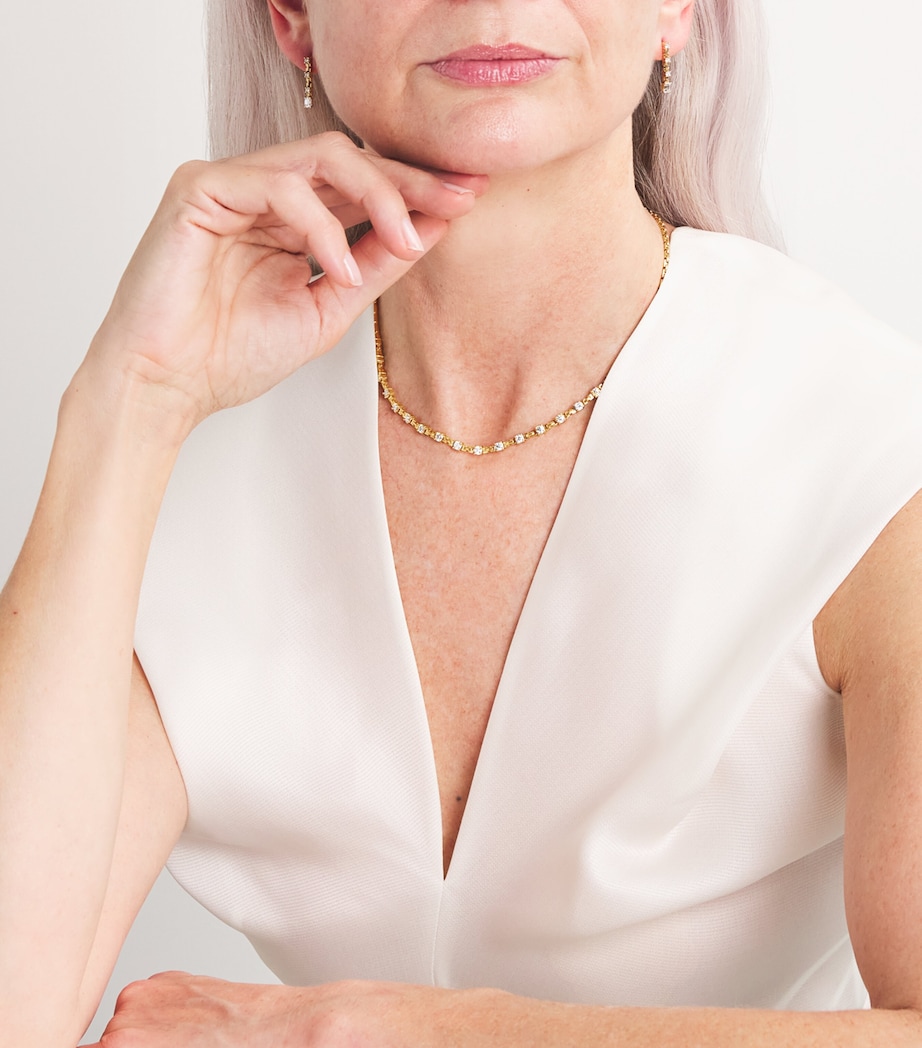 Yellow Gold and Diamond Pirouette Tennis Necklace YELLOW GOLD Image 4