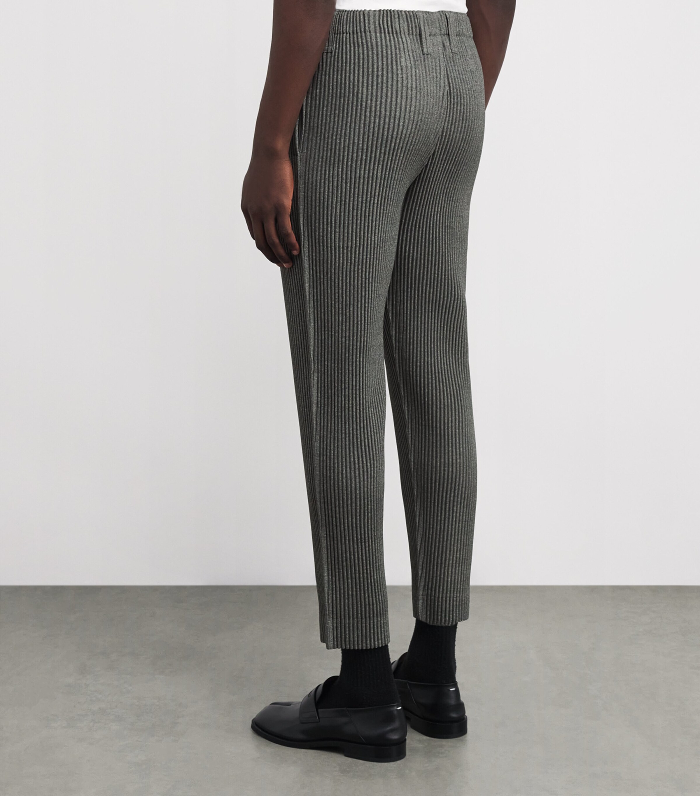 Homme Plissé Issey Miyake Grey Wool-Effect Pleated Tailored 