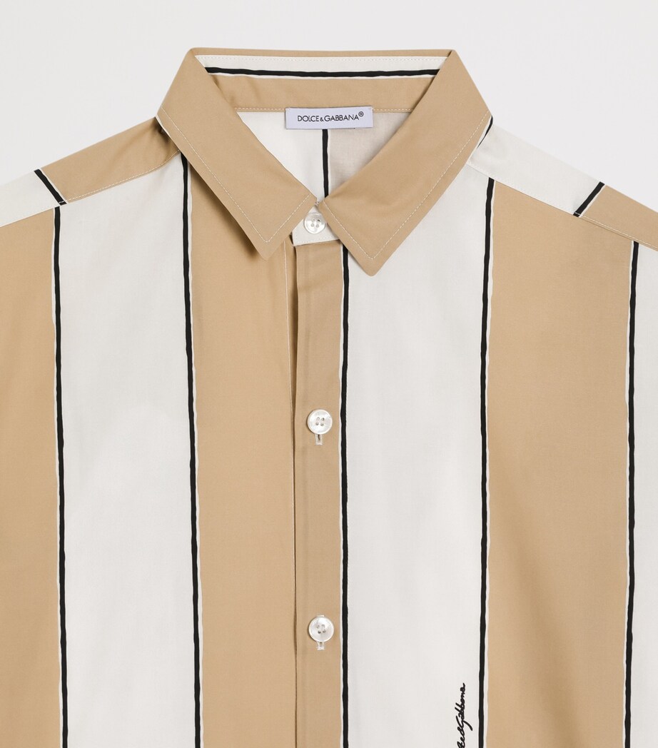 Dolce&Gabbana Kids Cotton Stripe Shirt (8-12+ Years) Riga Deserto Image 3