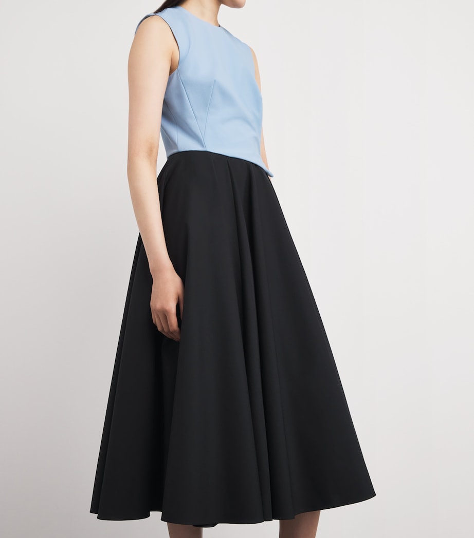 Wool-Blend Federica Midi Dress DUCK EGG/BLACK Image 3