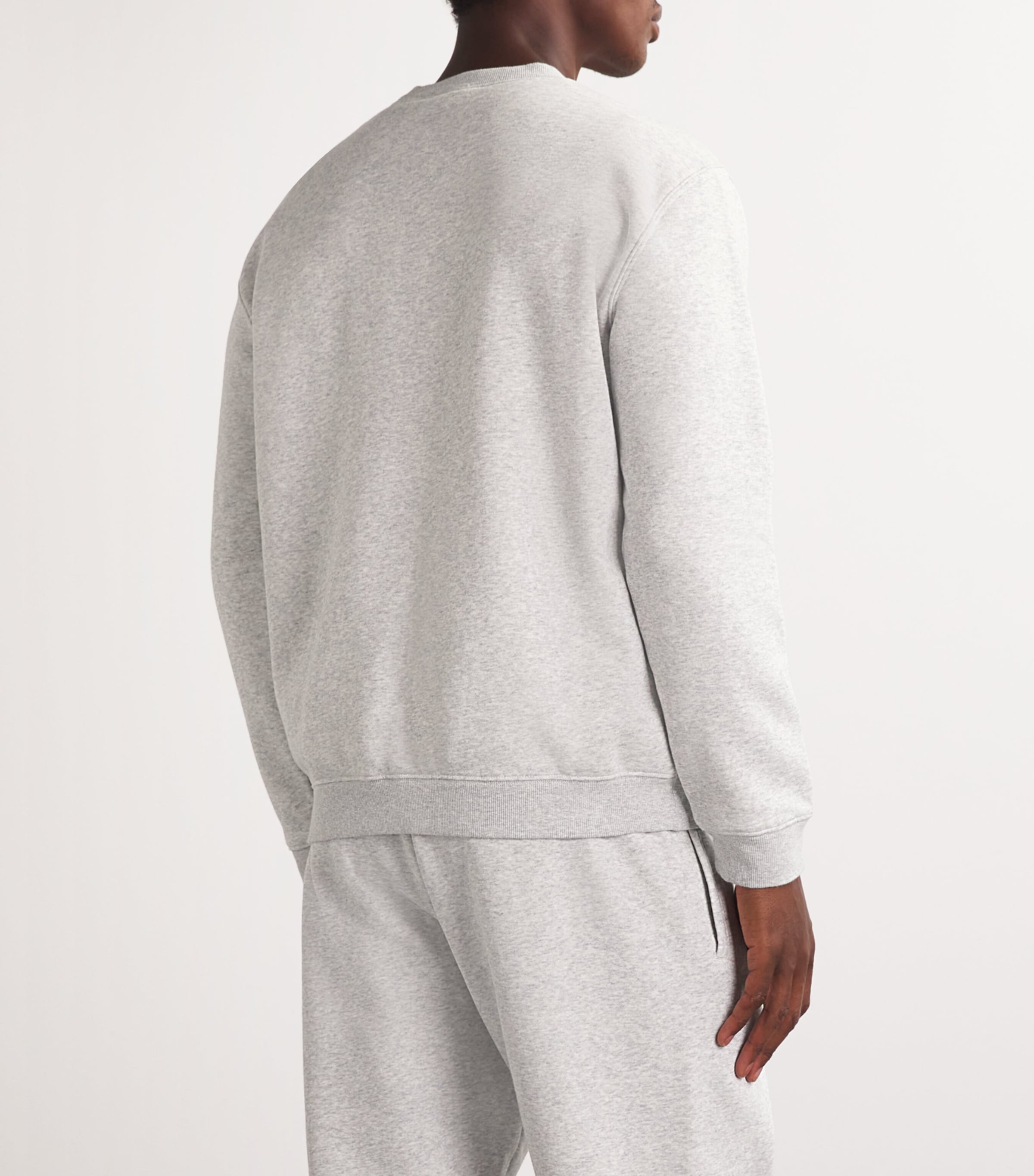 Fleece Lounge Crew-Neck Sweatshirt LIGHT HEATHER GREY Image 4