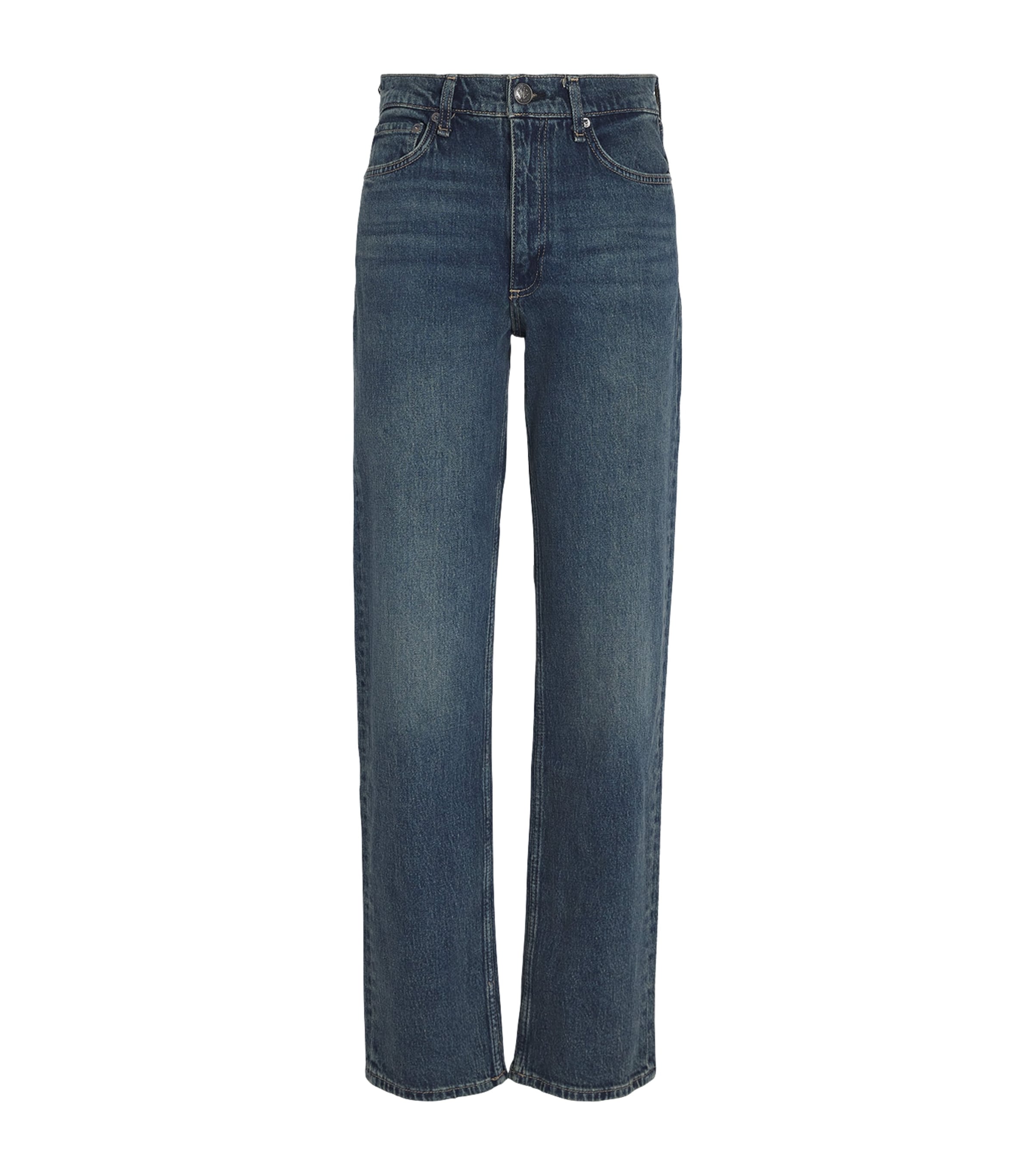 Rag & Bone Harlow Mid-rise Straight Jeans In Blue