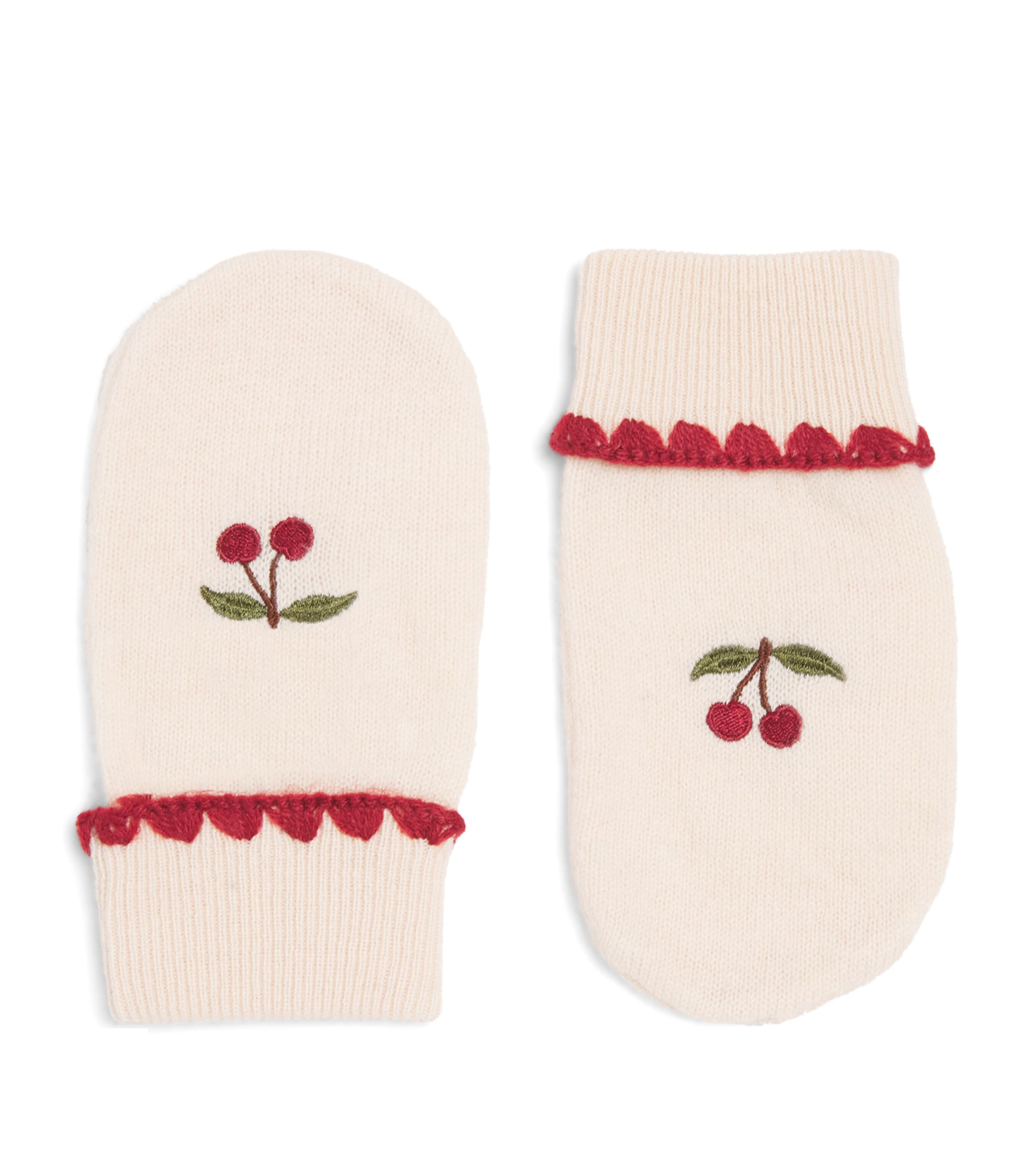 Konges Slojd Kids' Wool Collette Mittens In White