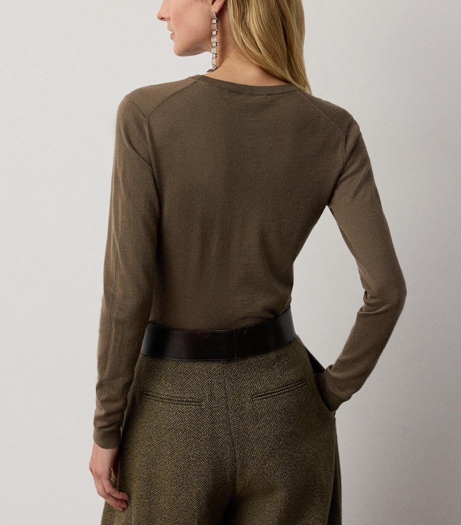 Ralph Lauren Collection Womens Cashmere Crew-Neck Sweater Portobello Image 5