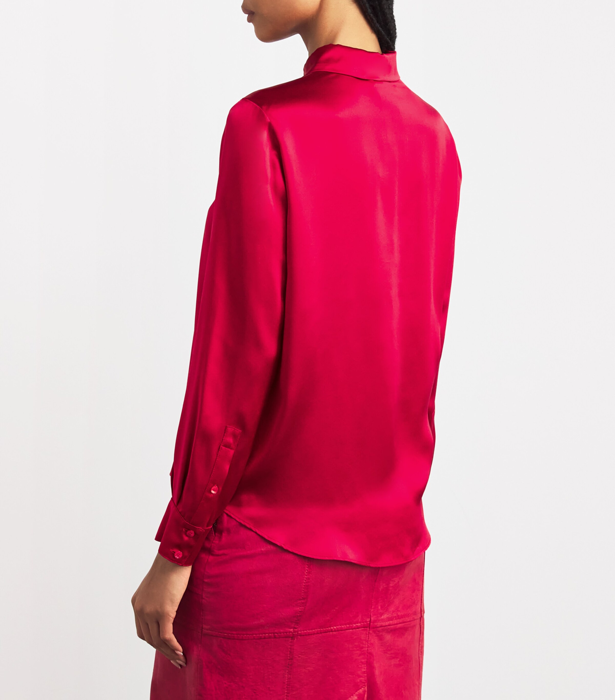 MAX&Co. Womens Silk Shirt Red Image 4