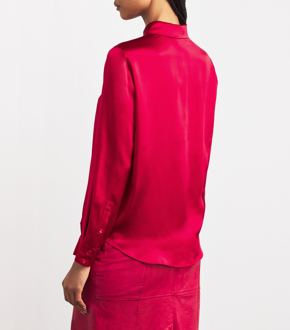 MAX&Co. Womens Silk Shirt Red Image 4