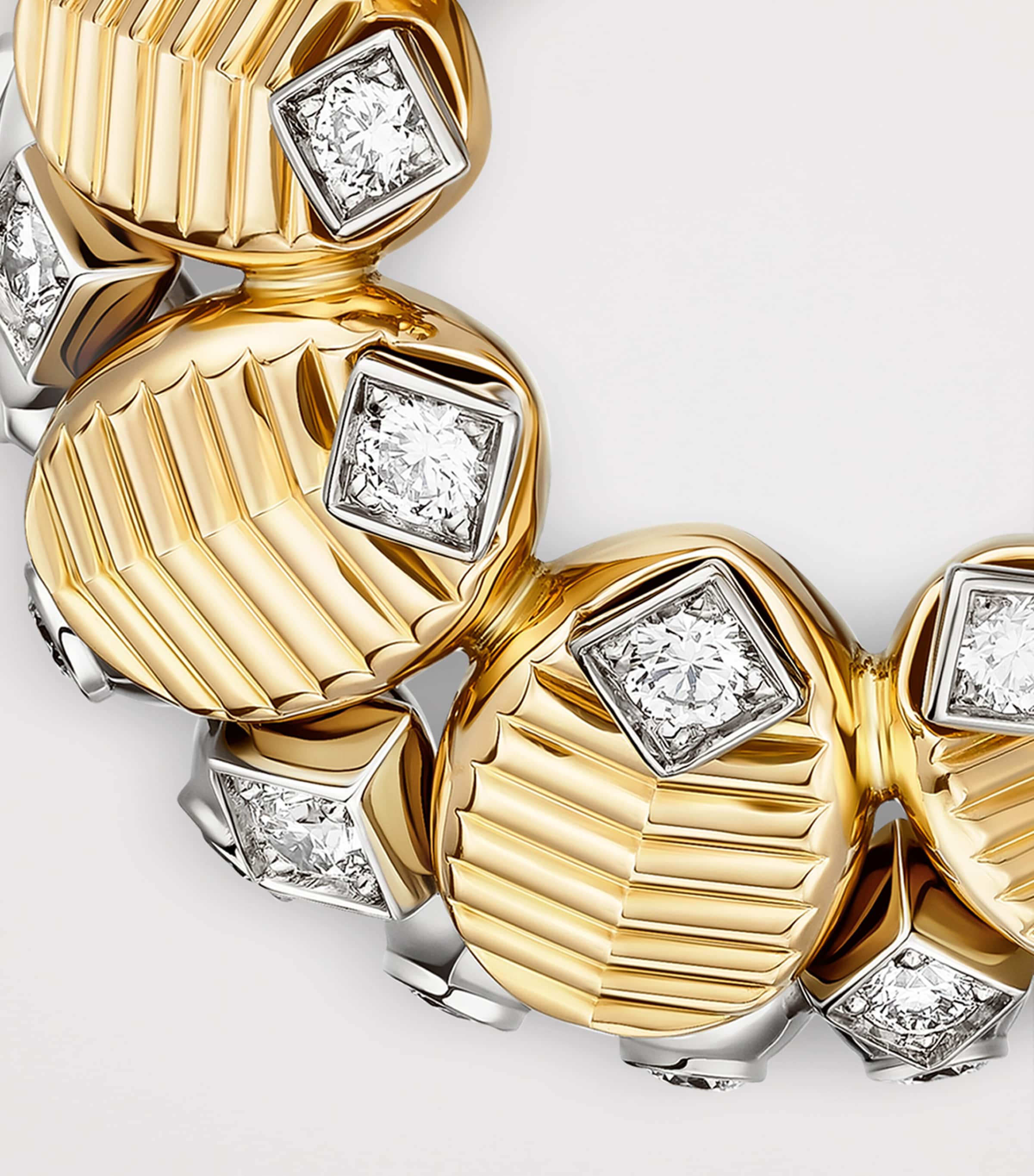 Yellow Gold, White Gold and Diamond Grain de Café Earrings YELLOW GOLD Image 5