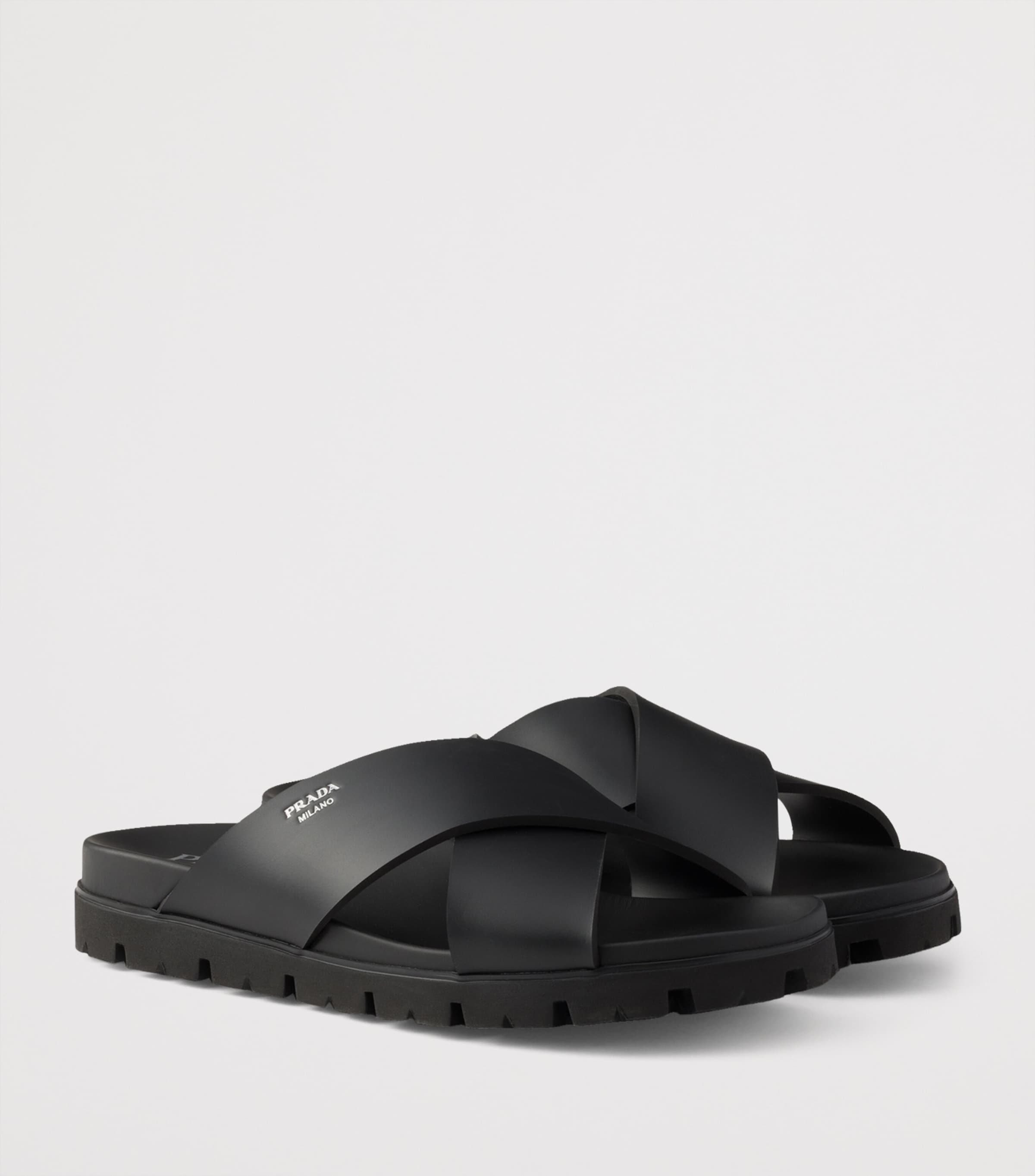Prada Crisscross Slides Black Image 2