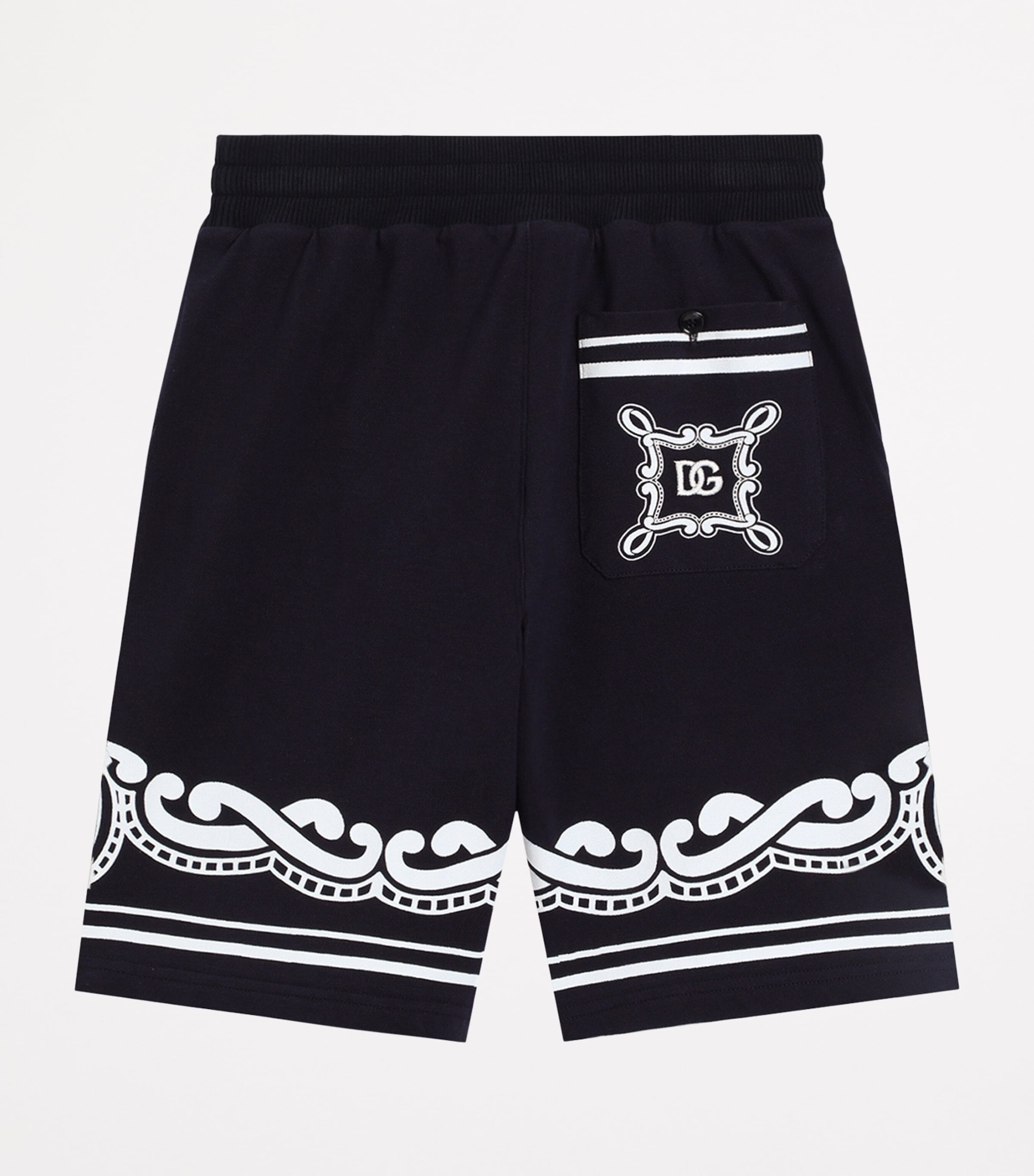 Dolce&Gabbana Kids Cotton Bandana Print Shorts (8-12+ Years) Very Dark Image 2
