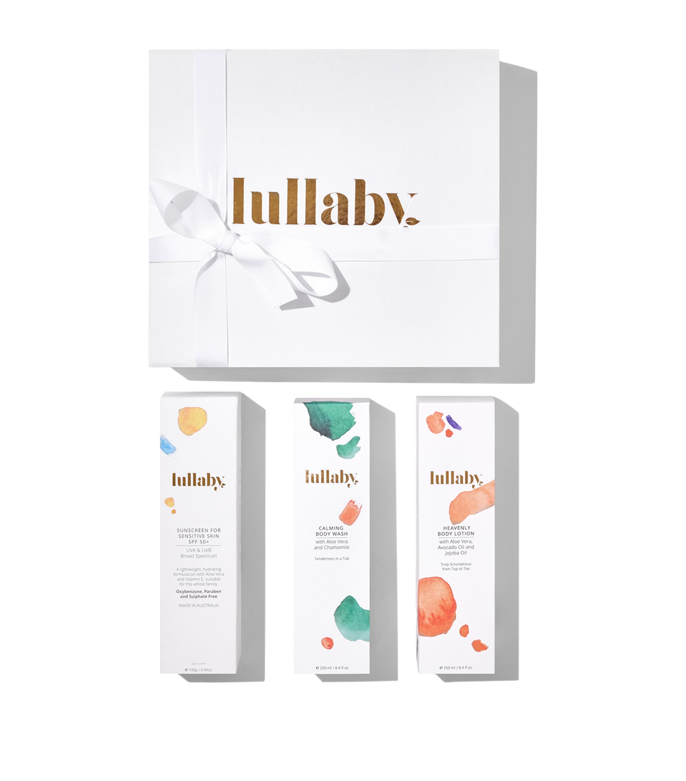 Lullaby Skincare Top To Toe Trio Set In White