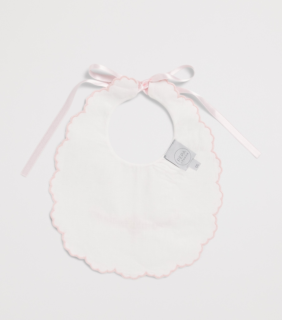 PEPA LONDON Cotton-Linen Floral Bib Pink Image 2