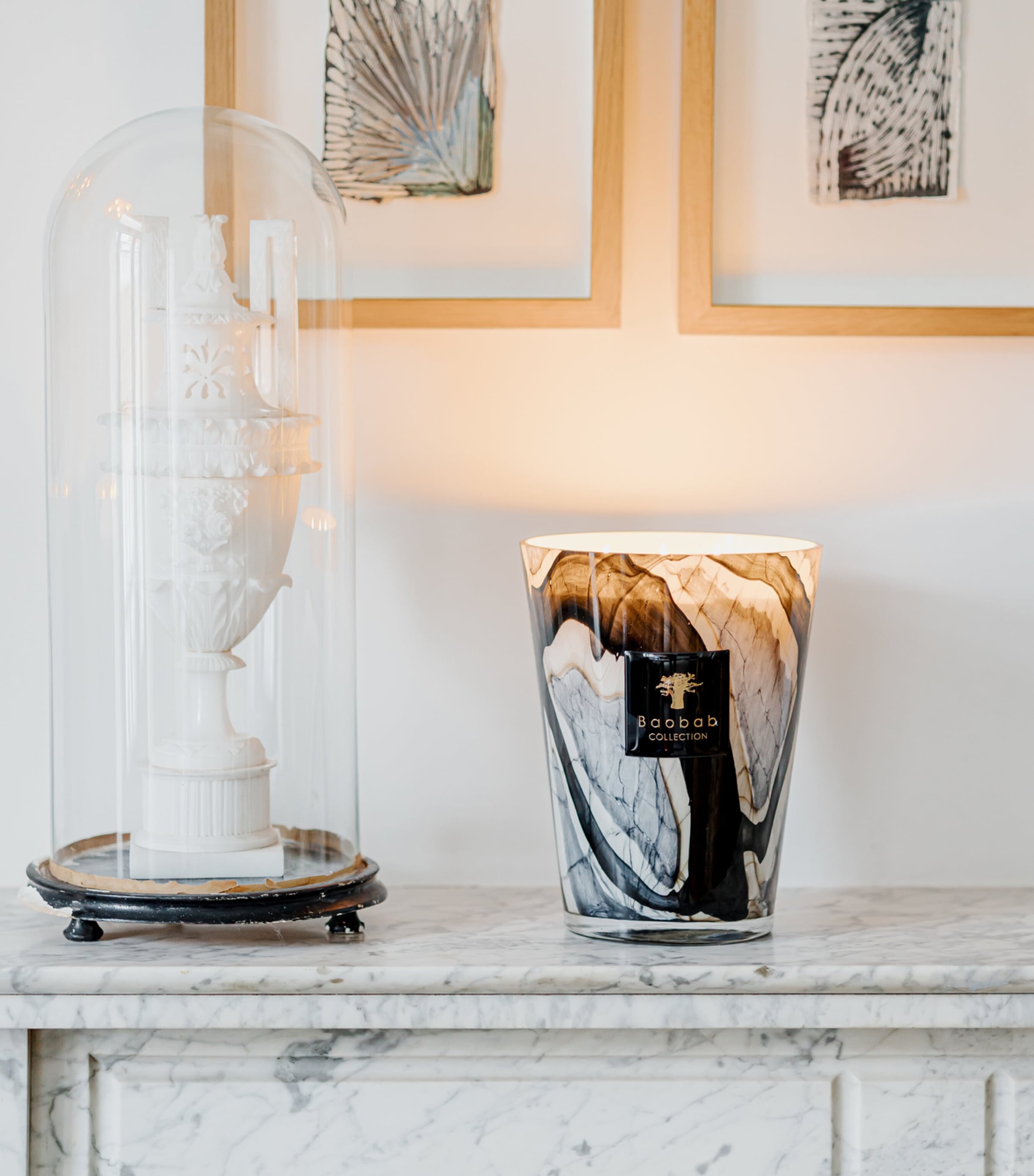 Baobab Collection Stones Marble Maxi Candle Grey Image 3