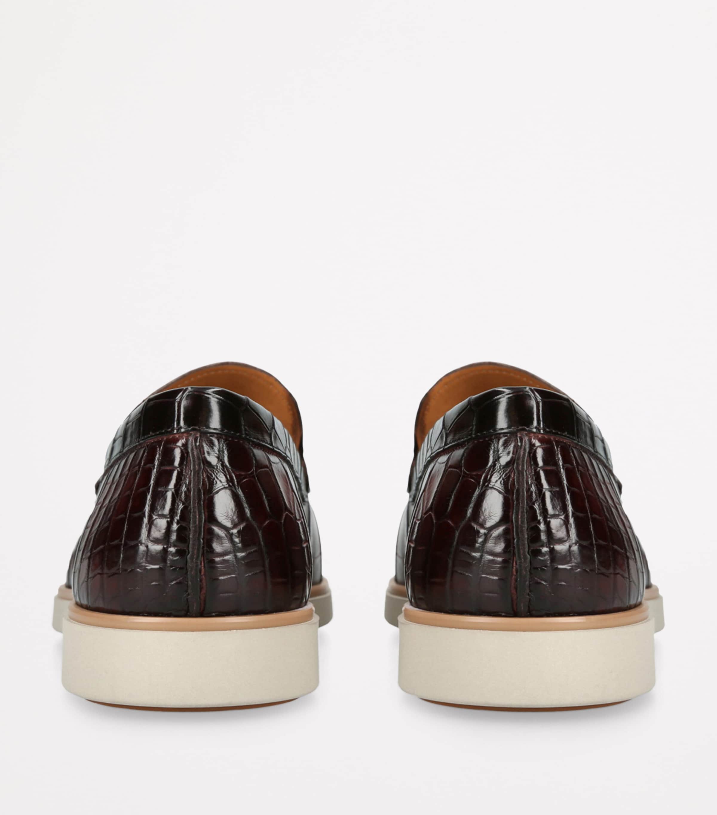 Crocodile Pariaso Low-Top Loafers DARK BROWN Image 2
