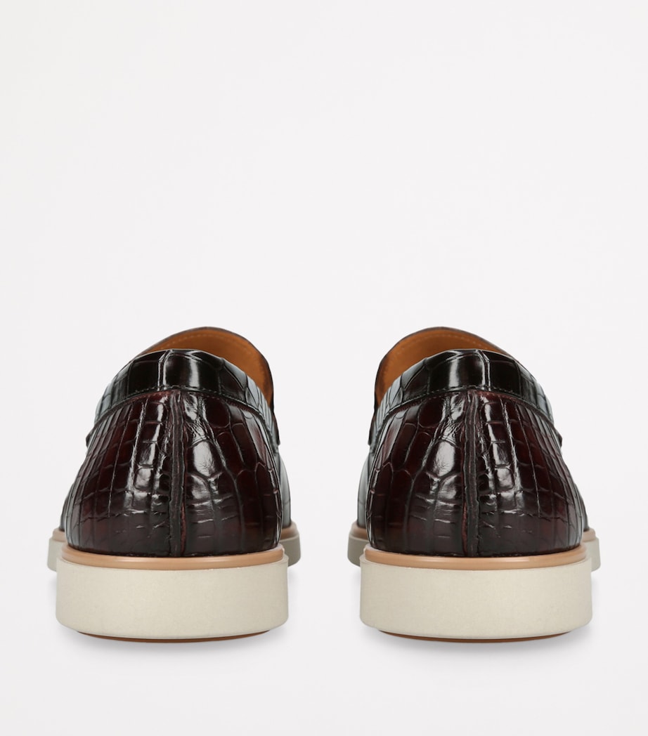 Crocodile Pariaso Low-Top Loafers DARK BROWN Image 2
