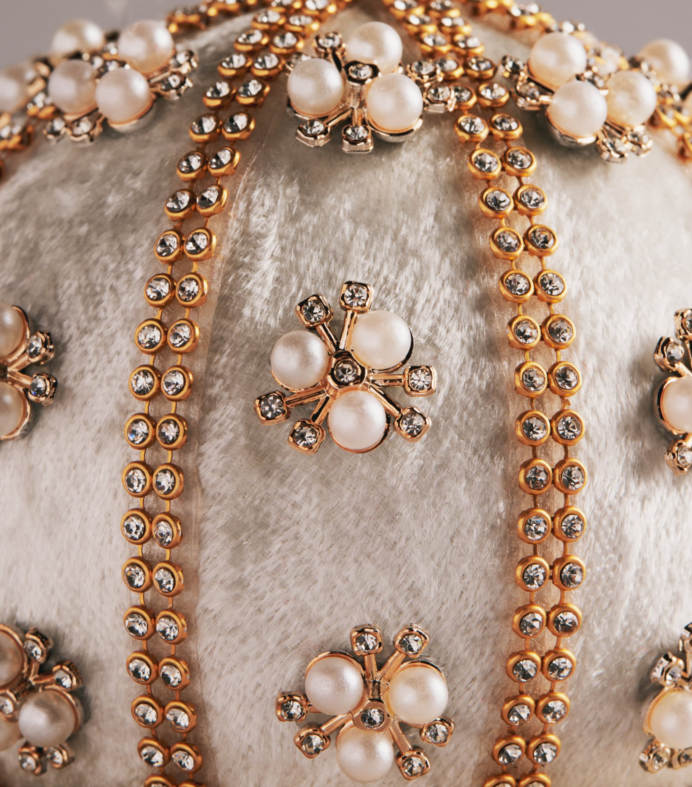Tinker Tailor Crystal and Faux Pearl-Embellished Bauble Ivory & Silver Image 2