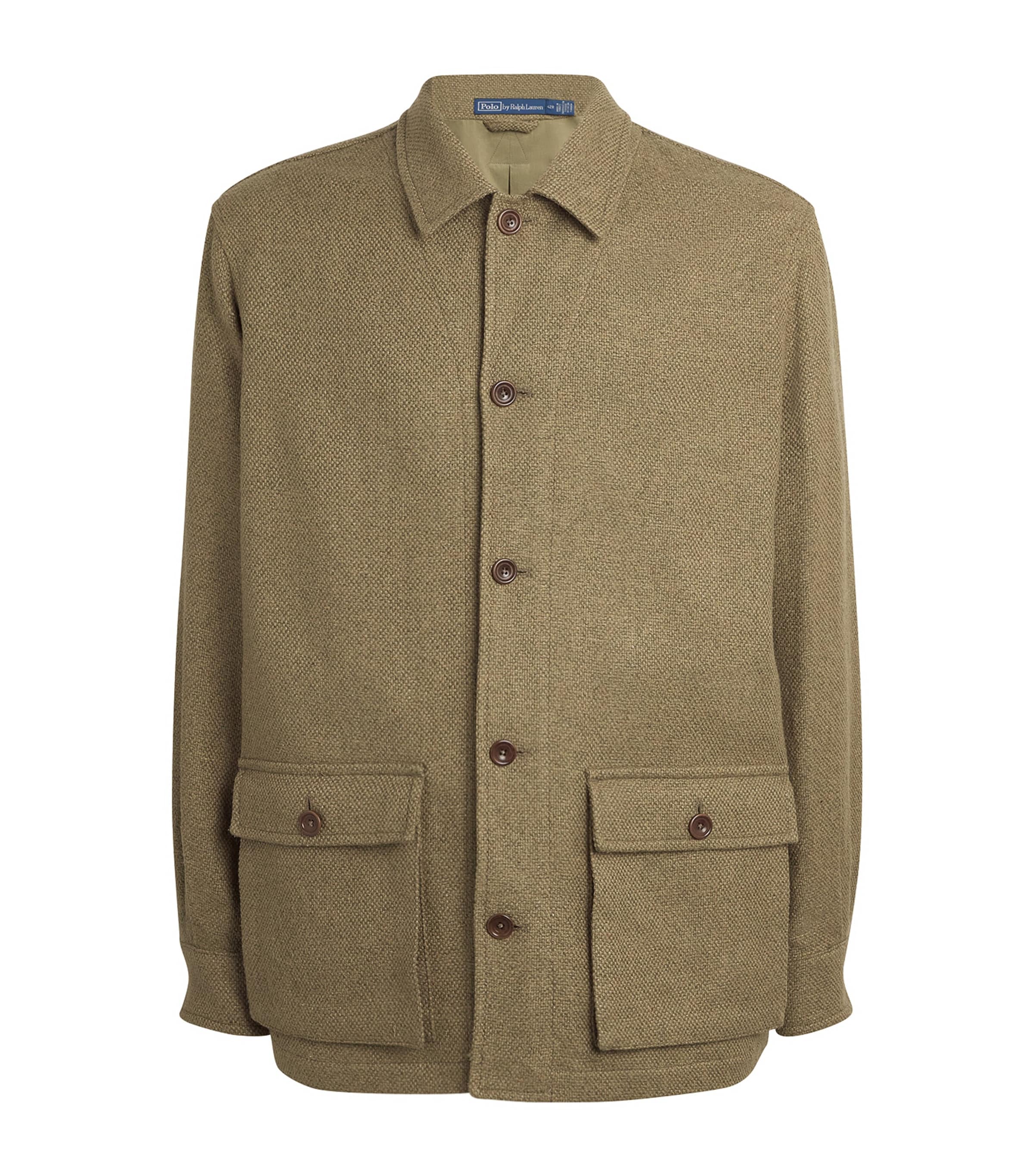 Polo Ralph Lauren Silk-linen-cotton Utility Jacket In Green