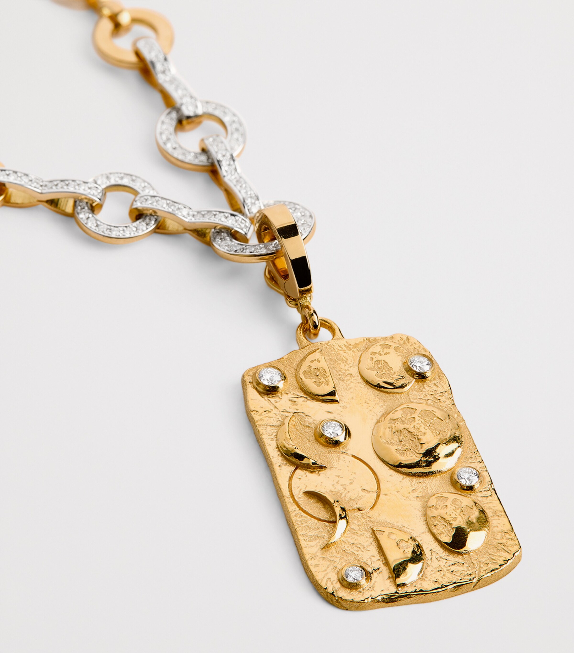 Yellow Gold and Diamond New Beginnings Moon Phases Charm YELLOW GOLD Image 5