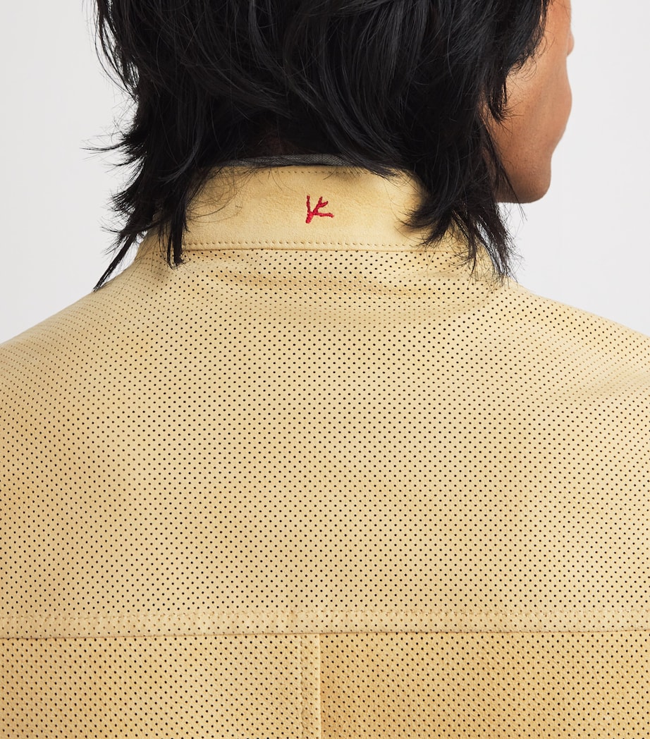 Lamb Suede Zip-Up Overshirt 340 Image 7