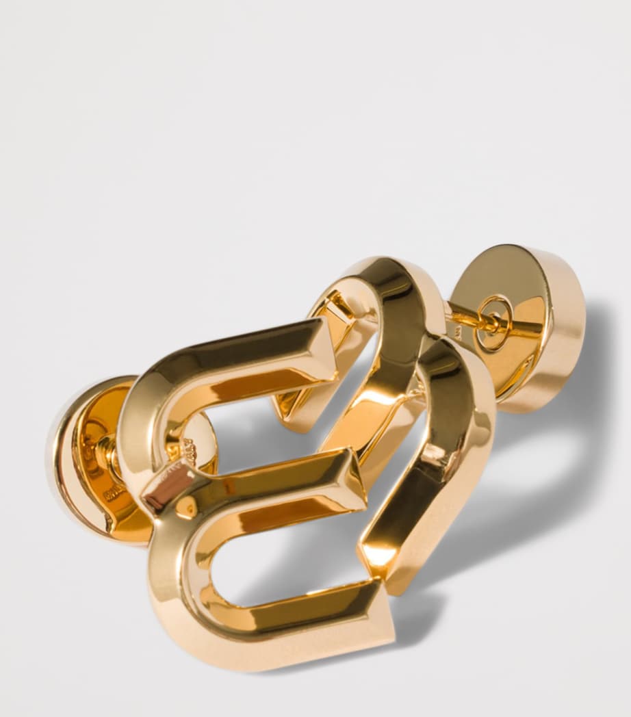 Miu Miu M Logo Stud Earrings Gold/silver Image 2