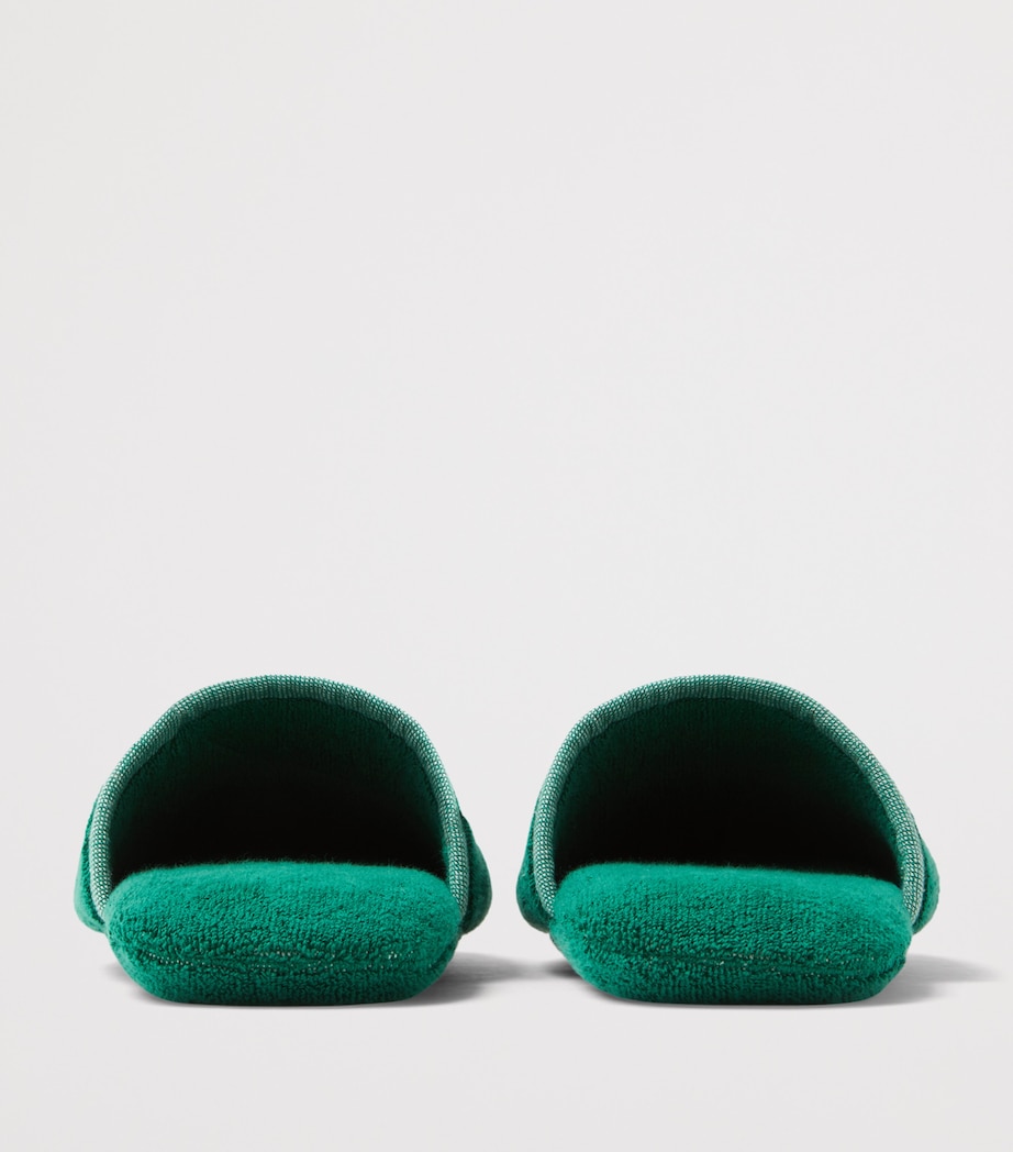 Versace Terry Cotton Medusa Slippers Green/white Image 3