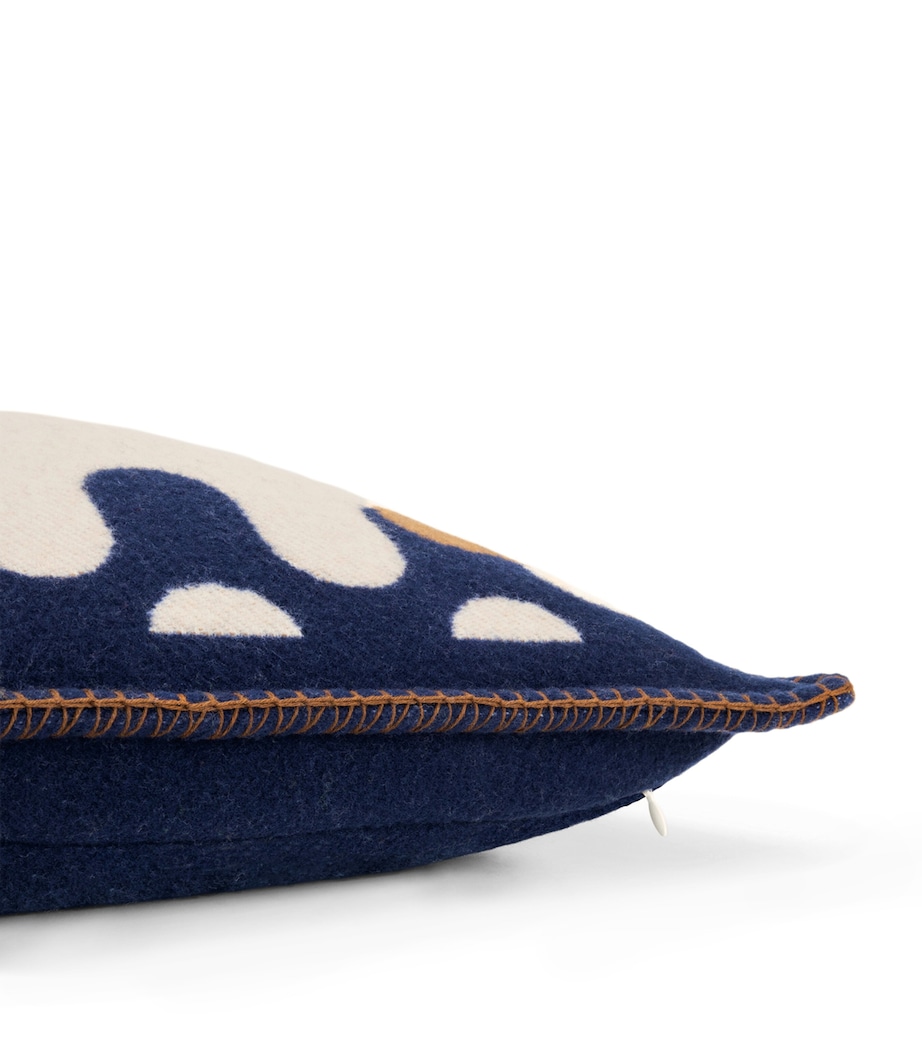 Wool Modernism 002 Cushion (50cm x 50cm) 8E29 - BLUE/TAN Image 3