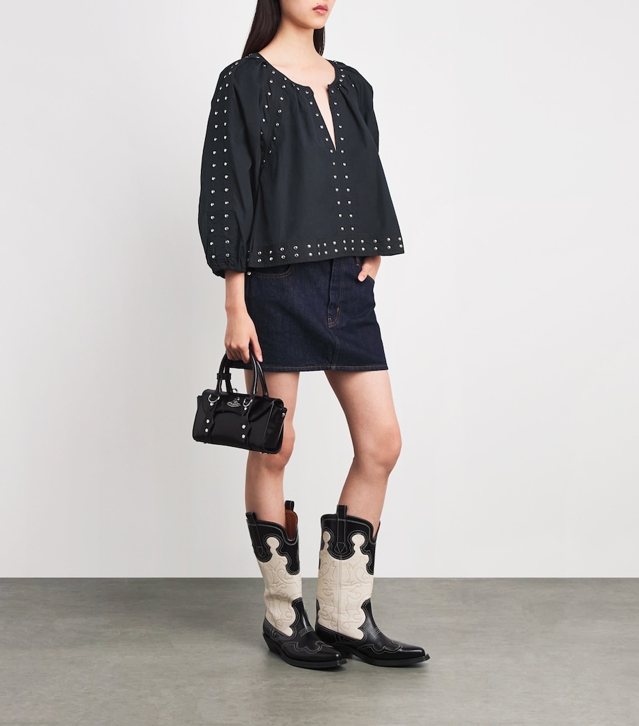 Cotton Studded The Bodega Top BLACK Image 2