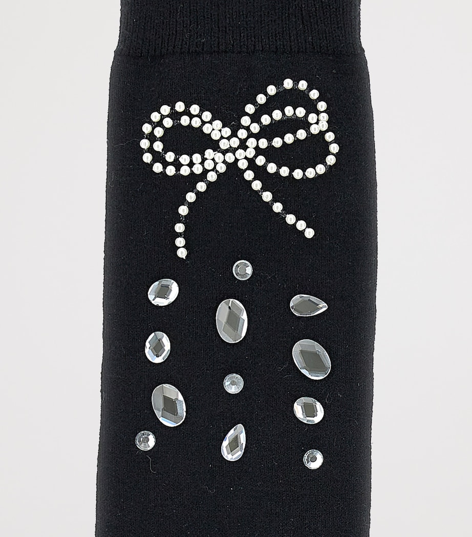 Rhinestone- and Bow-Embellished Socks NERO Image 4