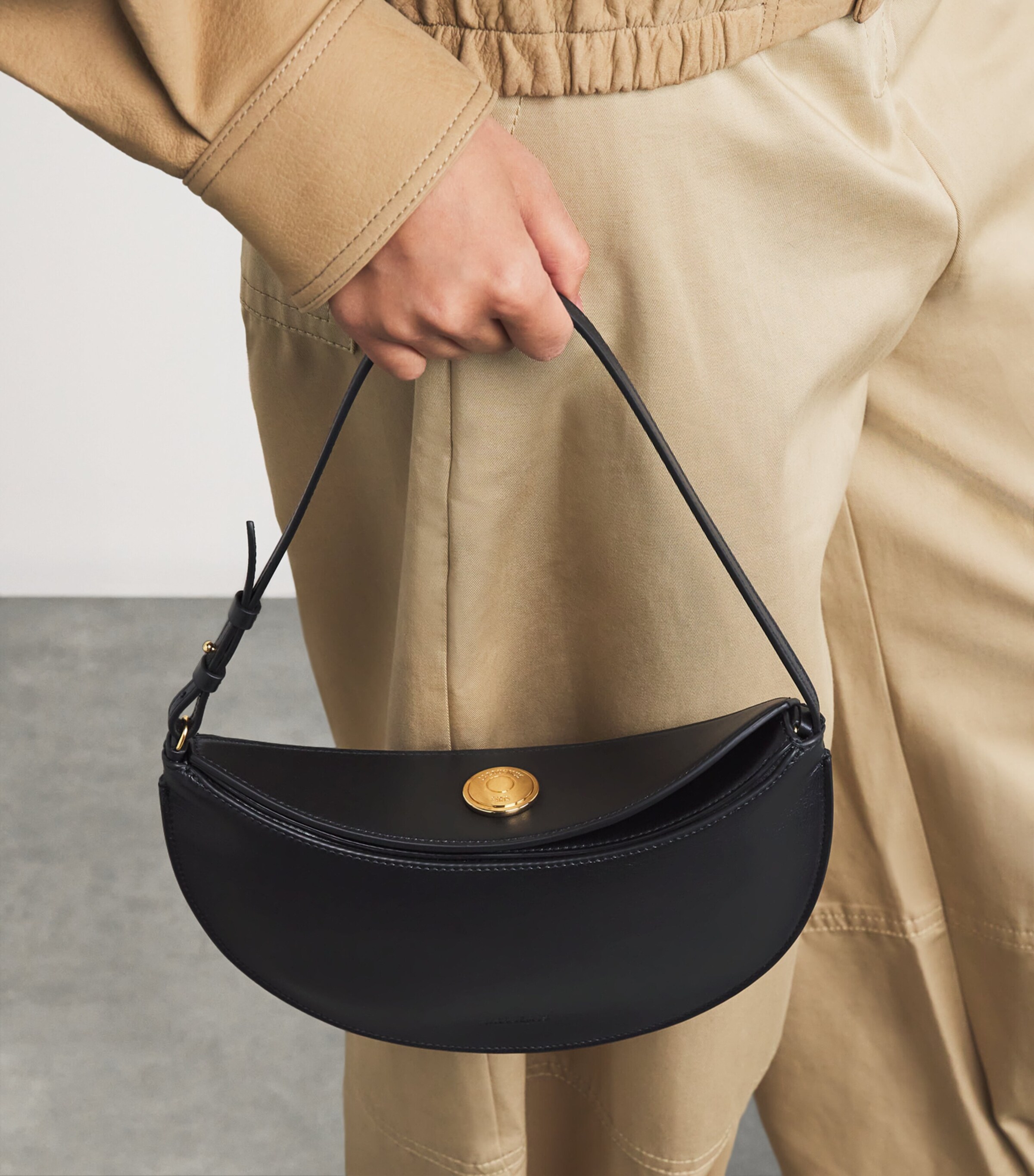 Jacquemus Black Small Leather Ovalo Shoulder Bag | Harrods US