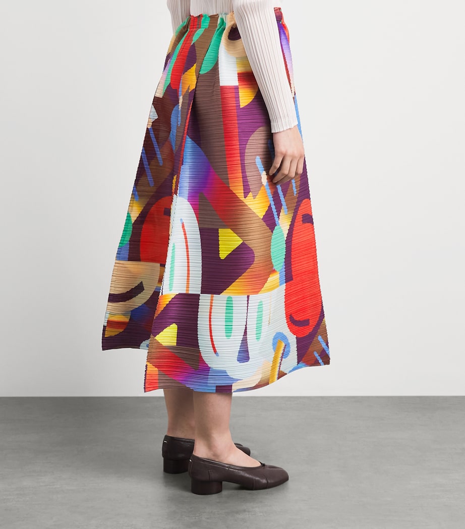 Pleats Please Issey Miyake Womens Printed Playground Trousers Red Image 5